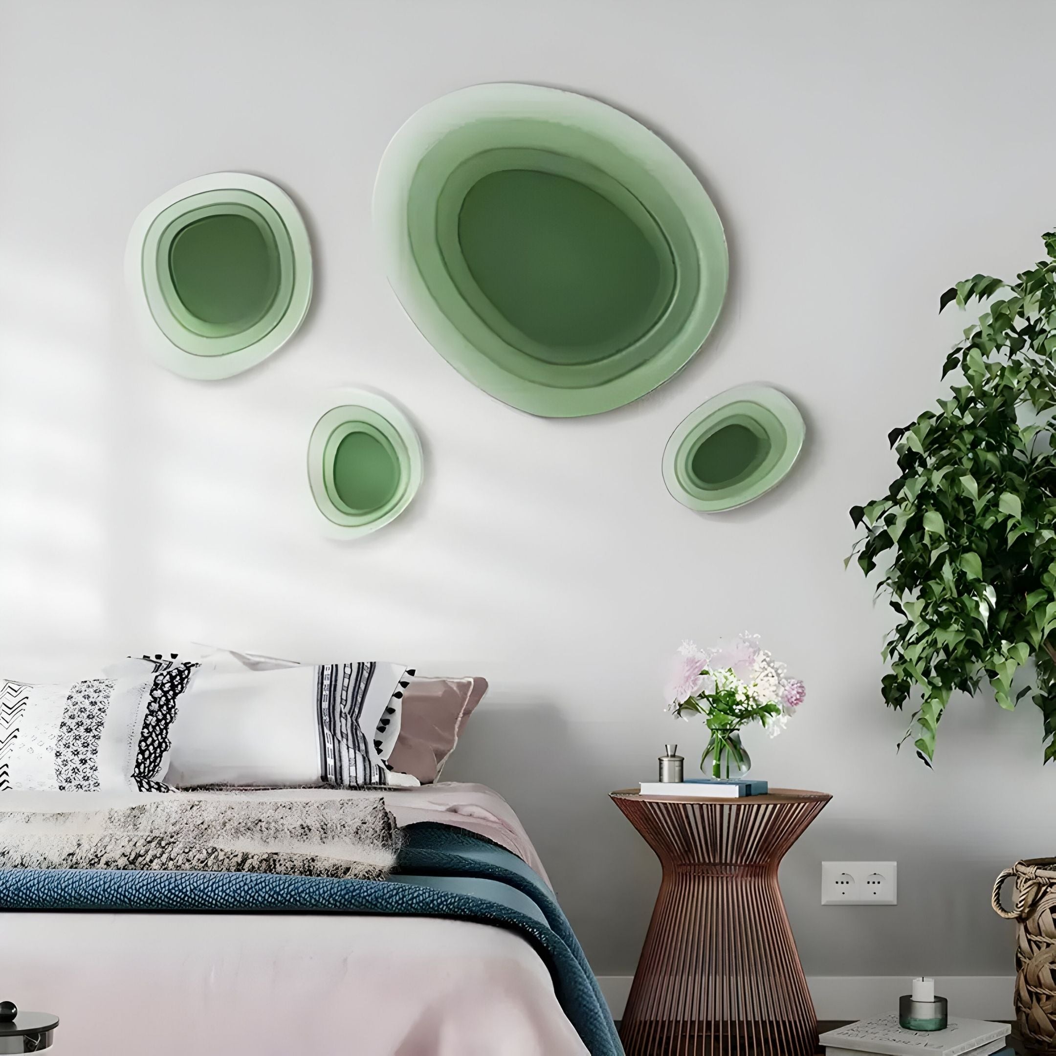 Nuvora Green Gradient Cluster 3D Acrylic Wall Art