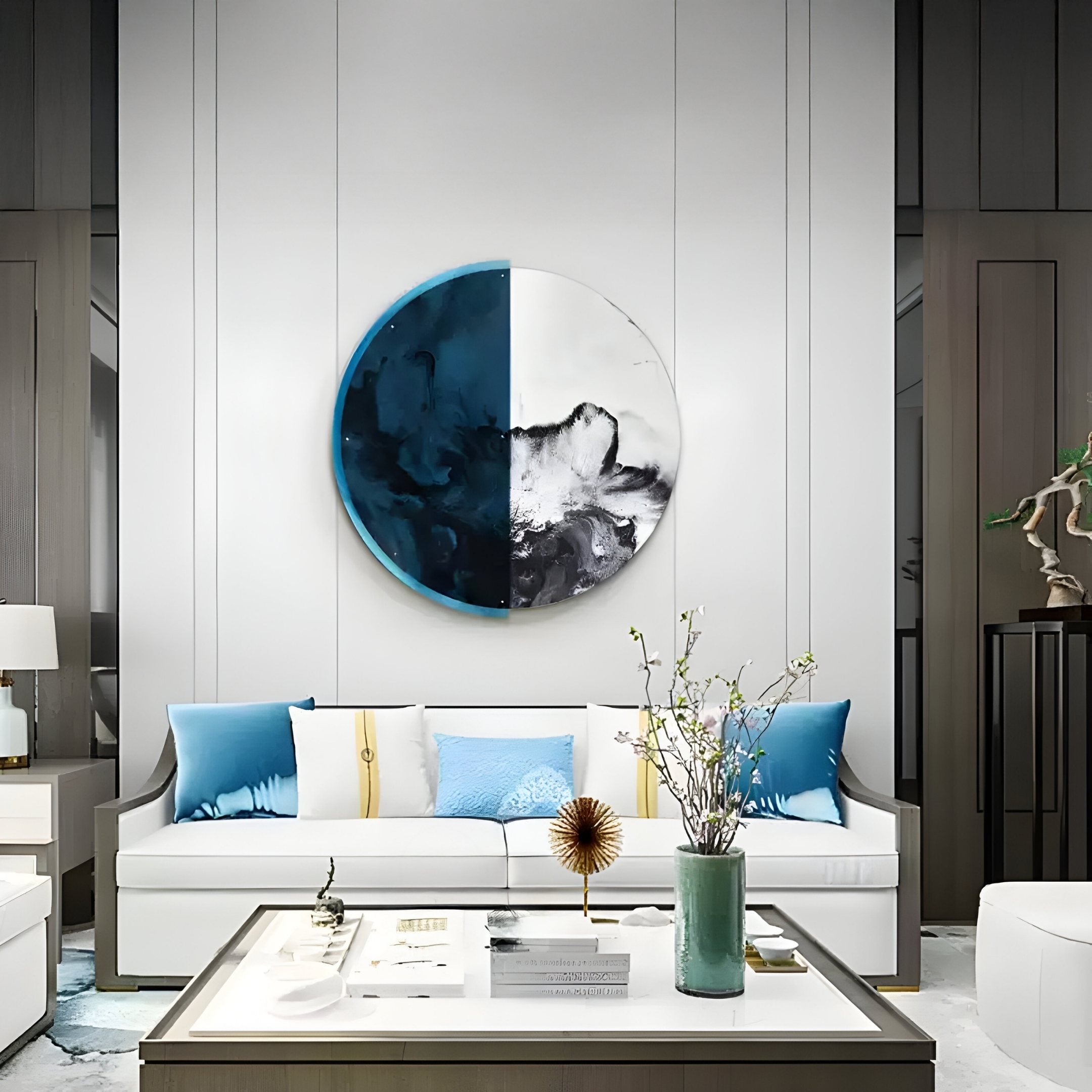 Halvra Teal Dual Flow Acrylic 3D Wall Art