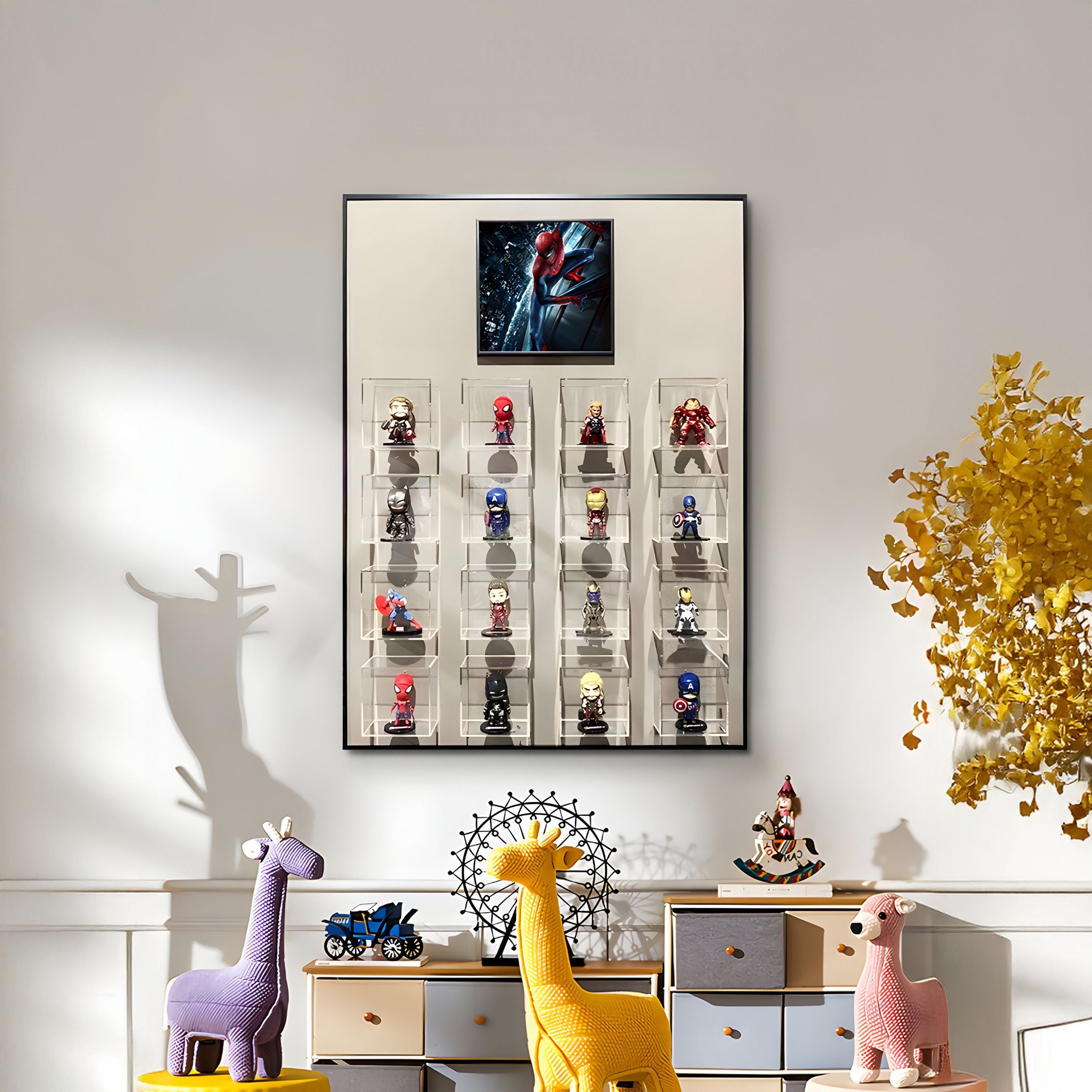 Iconivault Superhero Grid With Spiderverse 3D Wall Art