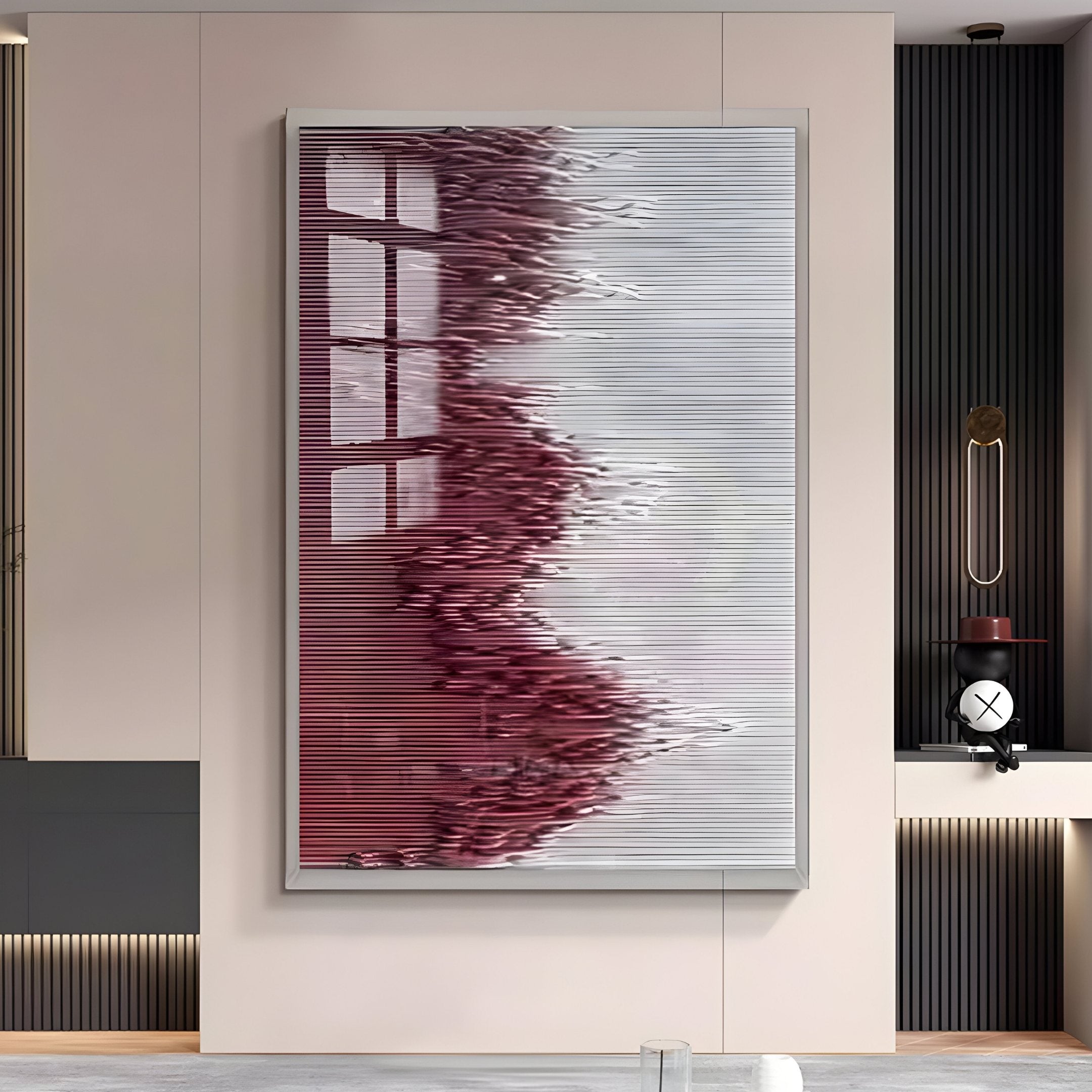 Tessa Rose Ridges Wood Carving 3D Wall Art