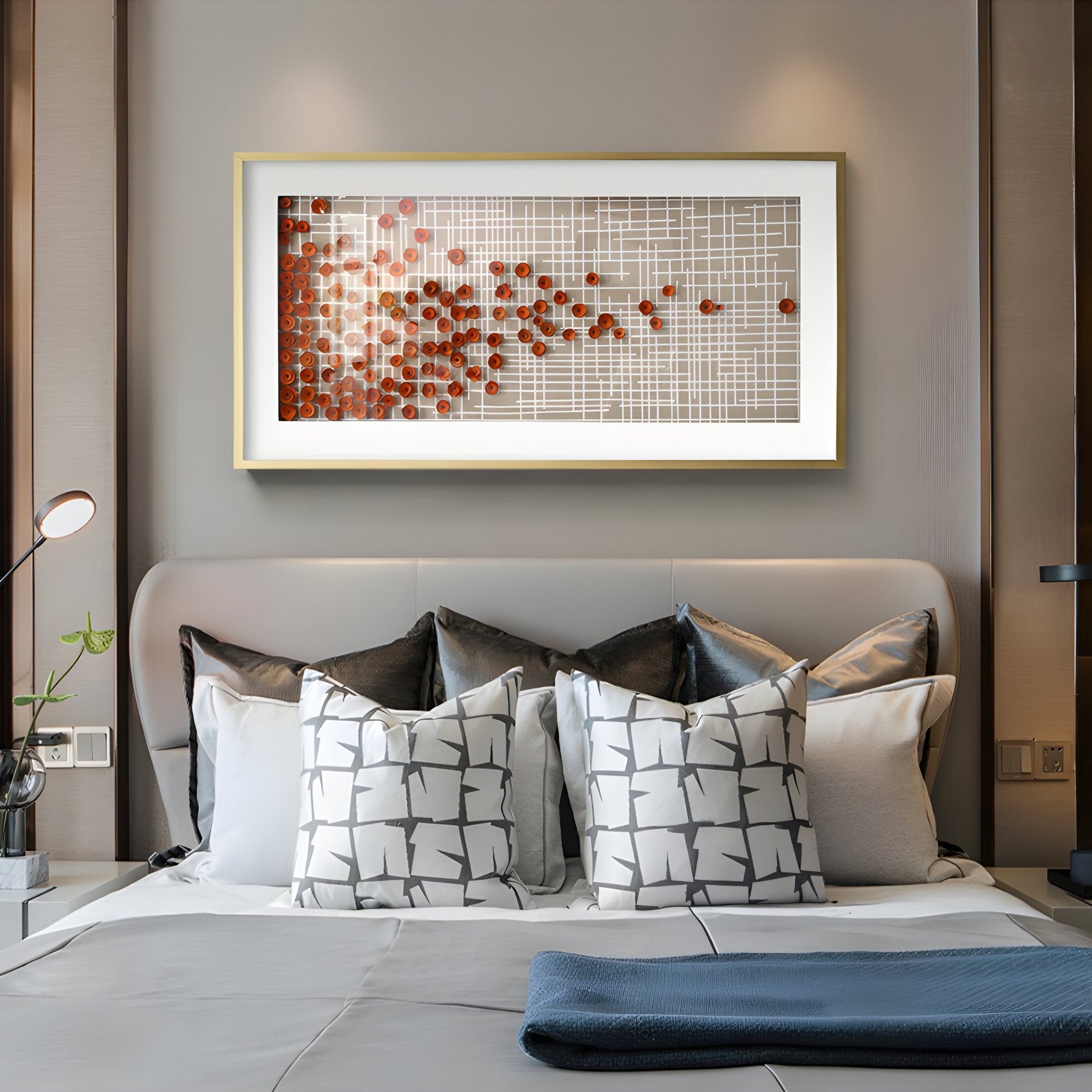 Flourish I Red Flower Sawdust 3D Wall Art