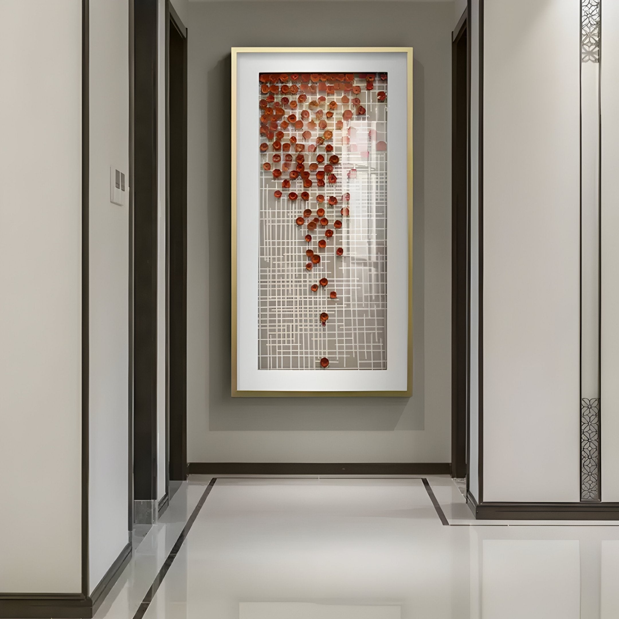 Flourish I Red Flower Sawdust 3D Wall Art