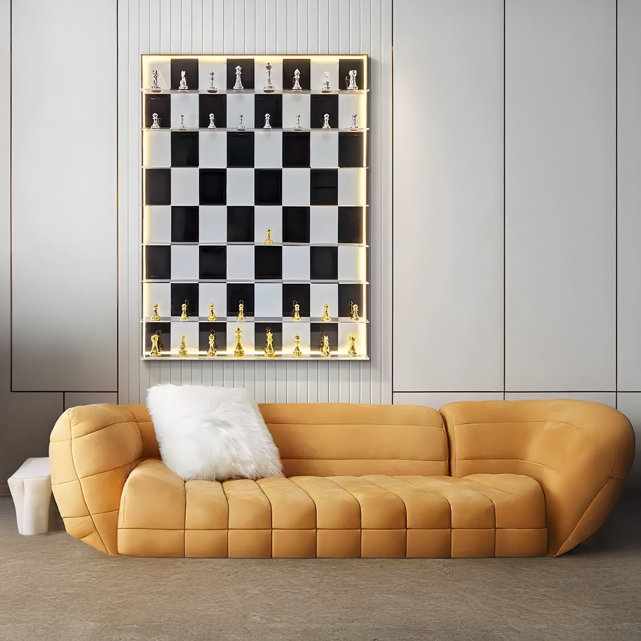 Strategix Black & White Chessboard Acrylic 3D LED Wall Art