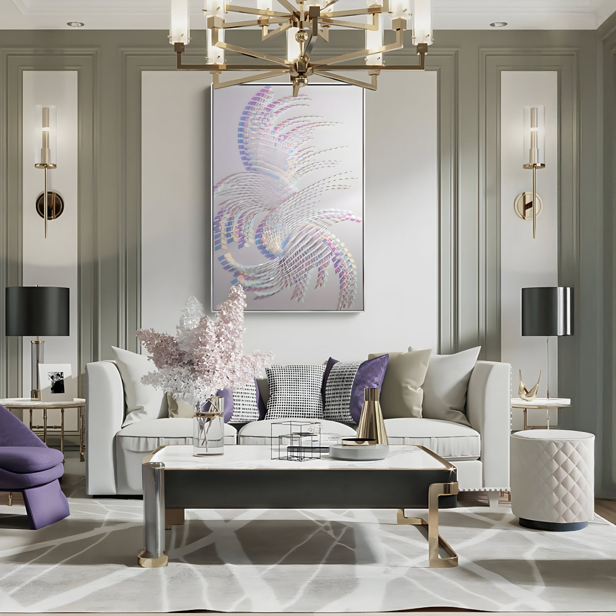 Lustra Iridescent Feather Motion Acrylic 3D Wall Art