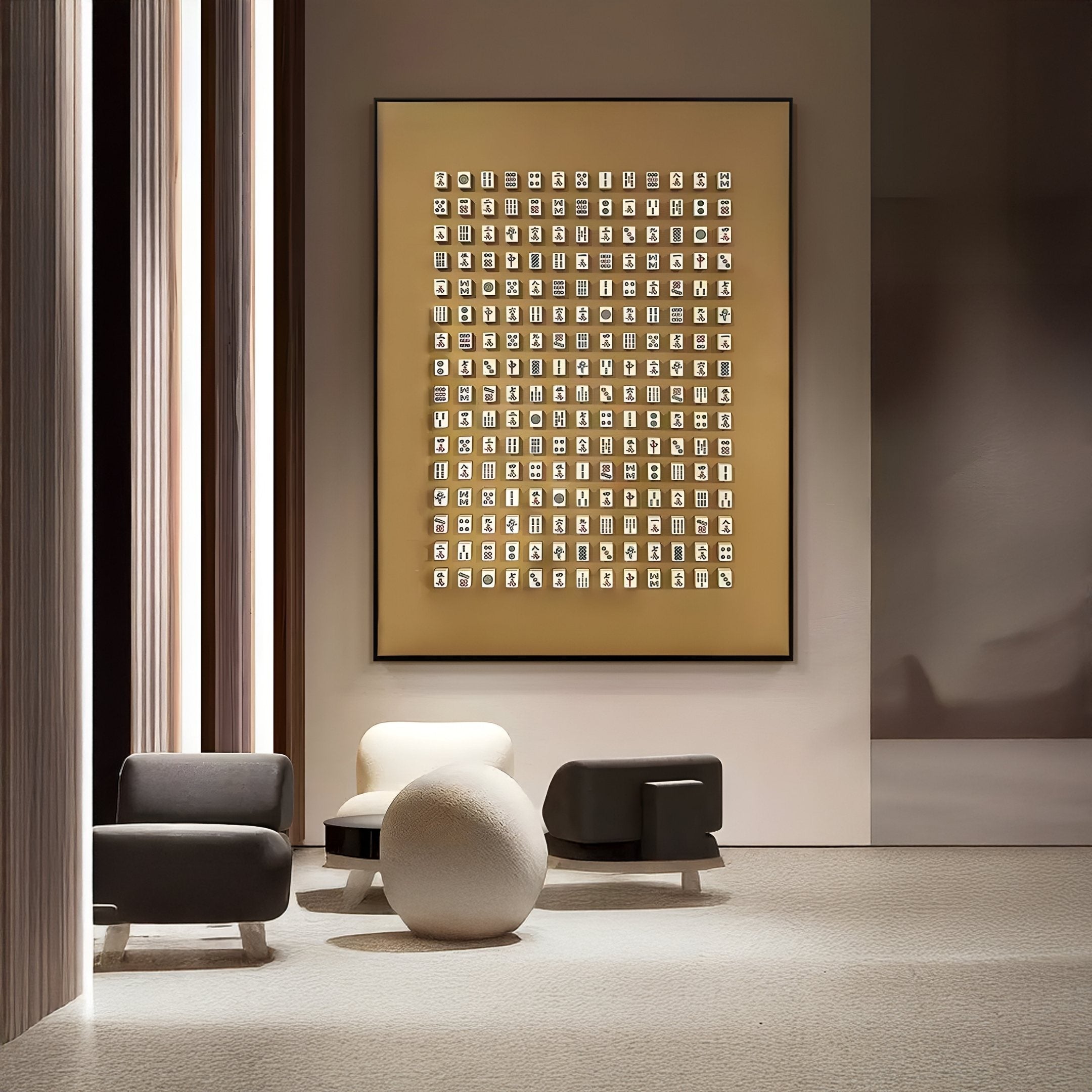 Echoes Mahjong Bamboo & Acrylic 3D Wall Art