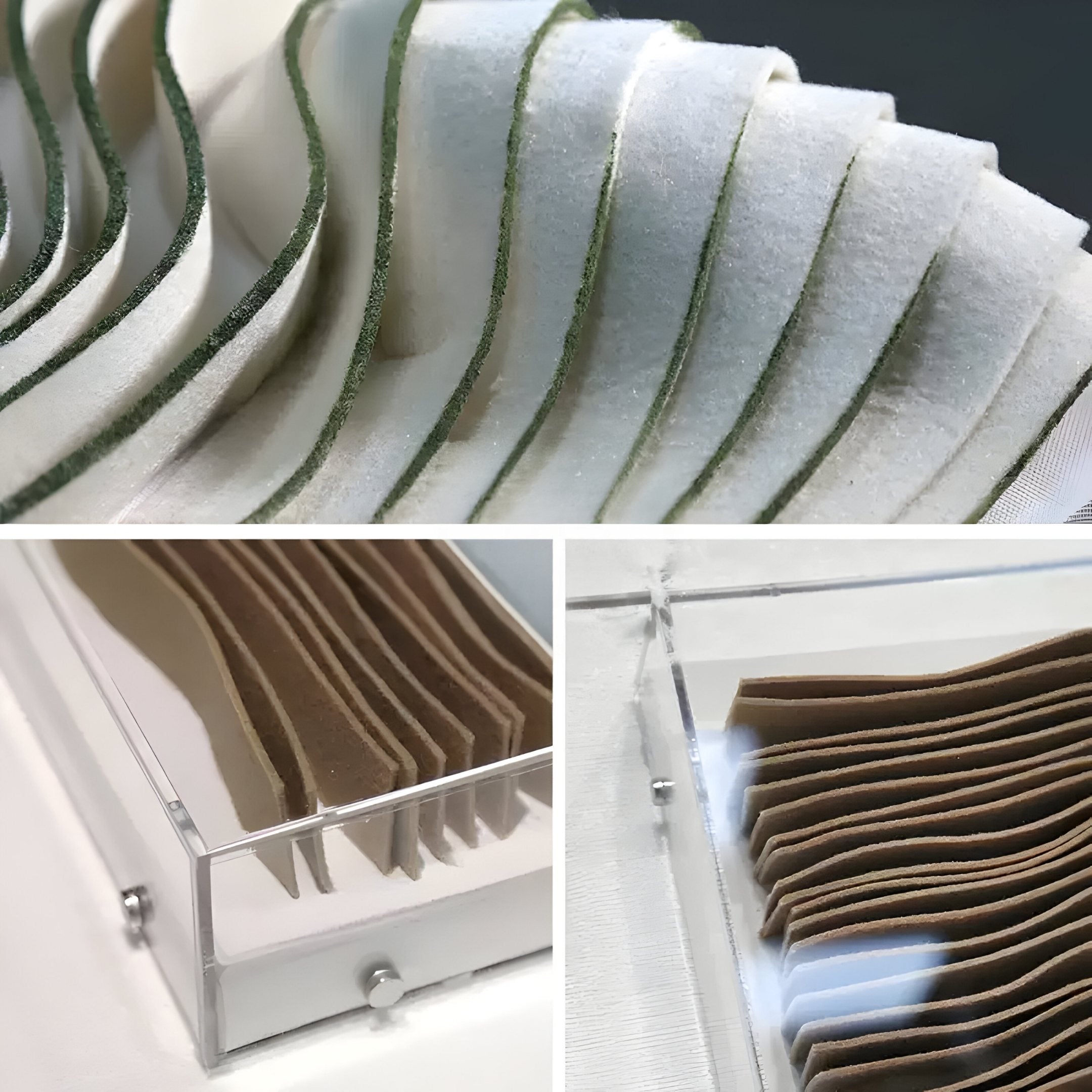 Contour Mint Veil Soft Sculpted Curves Felt 3D Wall Art