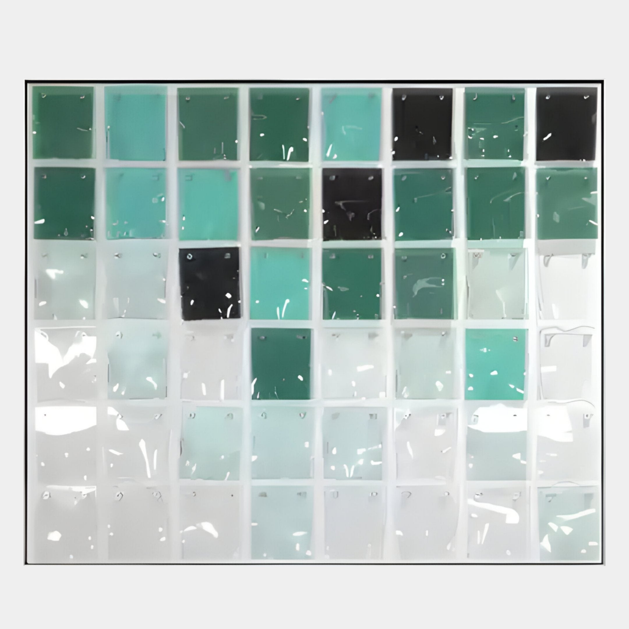 Matrix III Teal Fade Mosaic Grid Acrylic 3D Wall Art