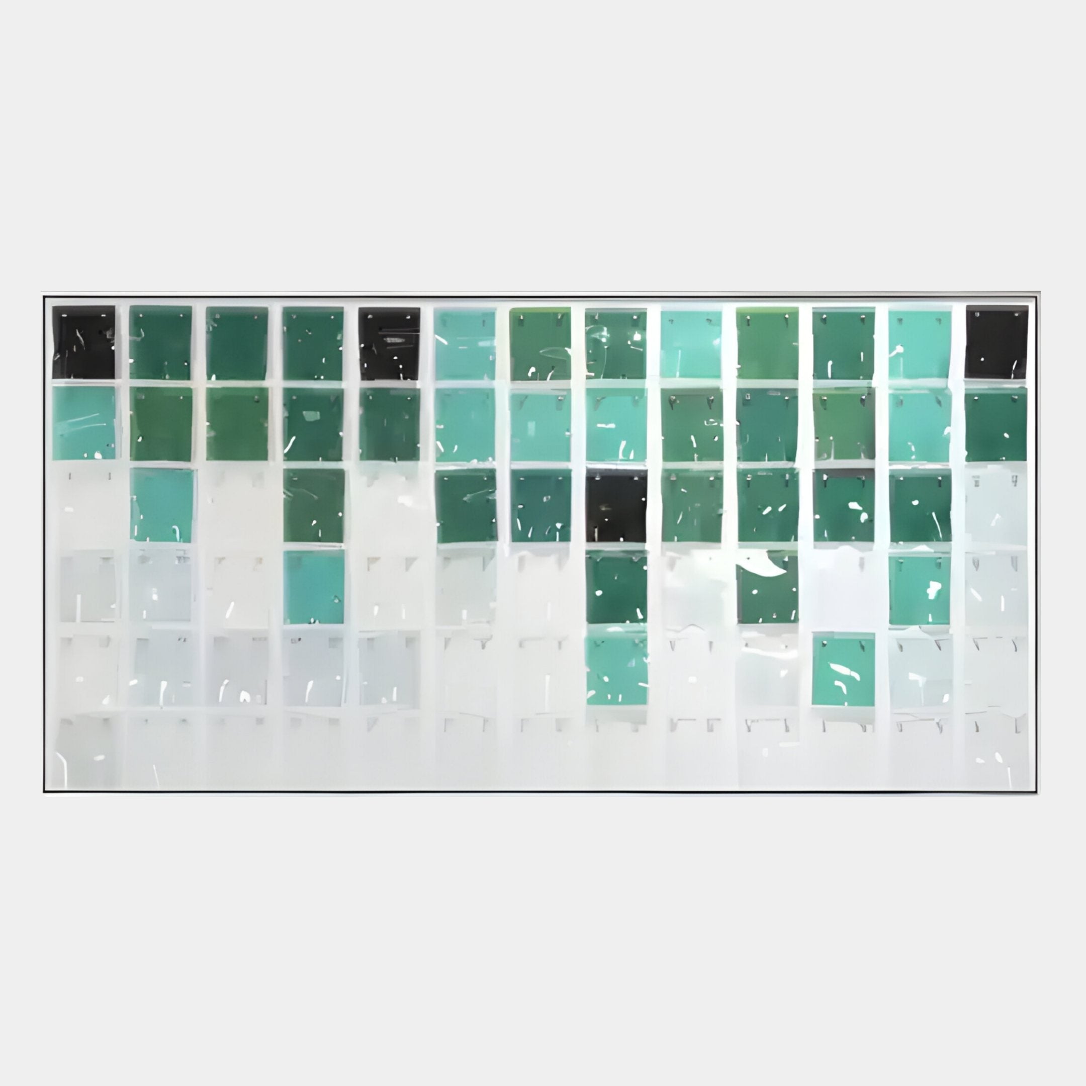 Matrix II Teal Fade Mosaic Grid Acrylic 3D Wall Art