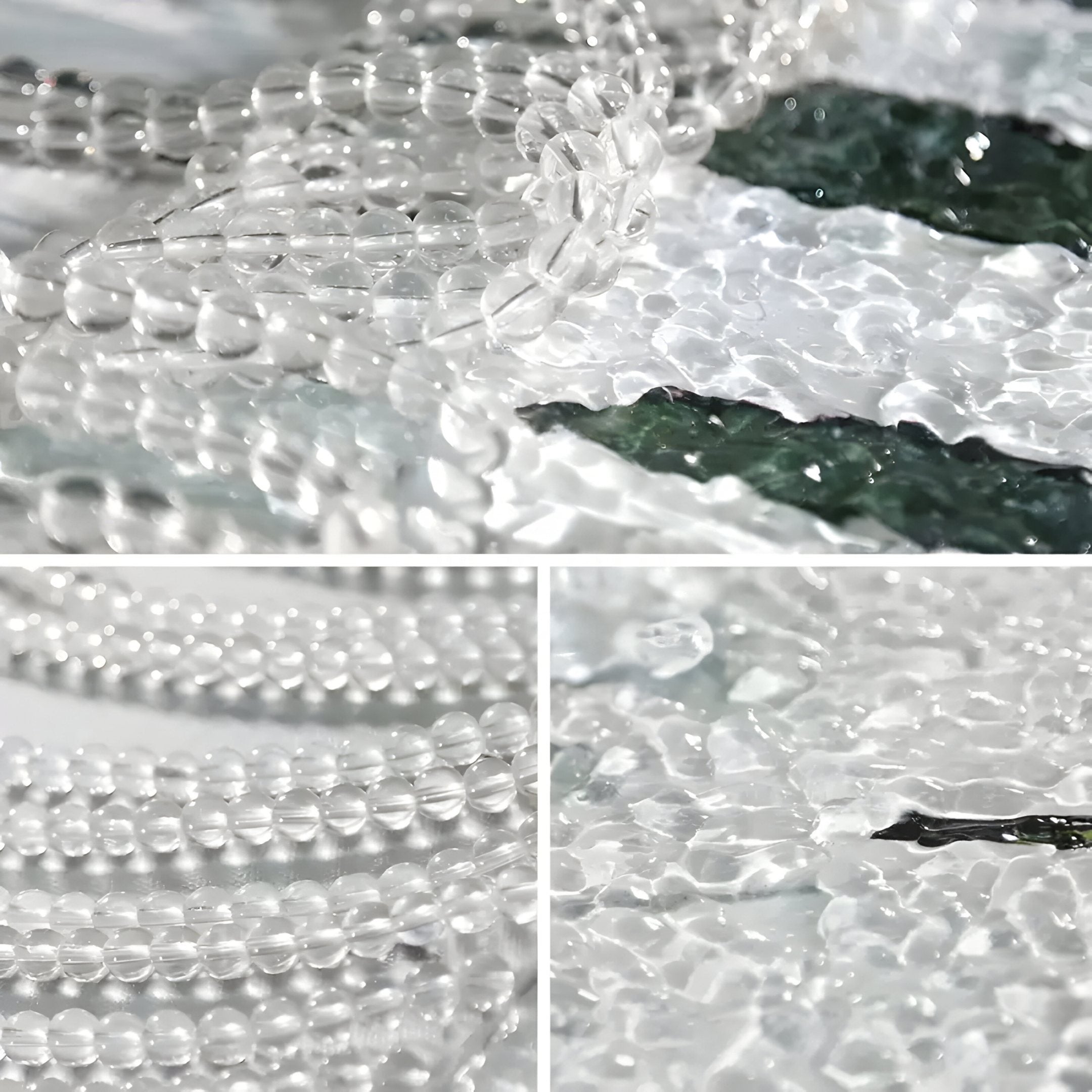 Tidefall Misty Teal Waters Acrylic & Crystal Beads 3D Wall Art