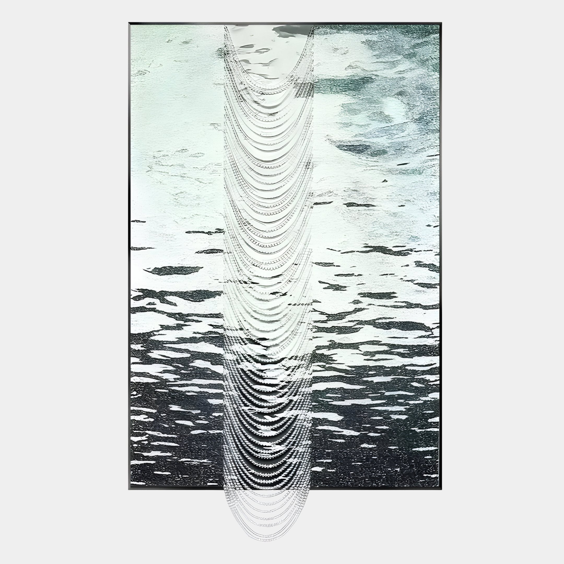 Tidefall Misty Teal Waters Acrylic & Crystal Beads 3D Wall Art