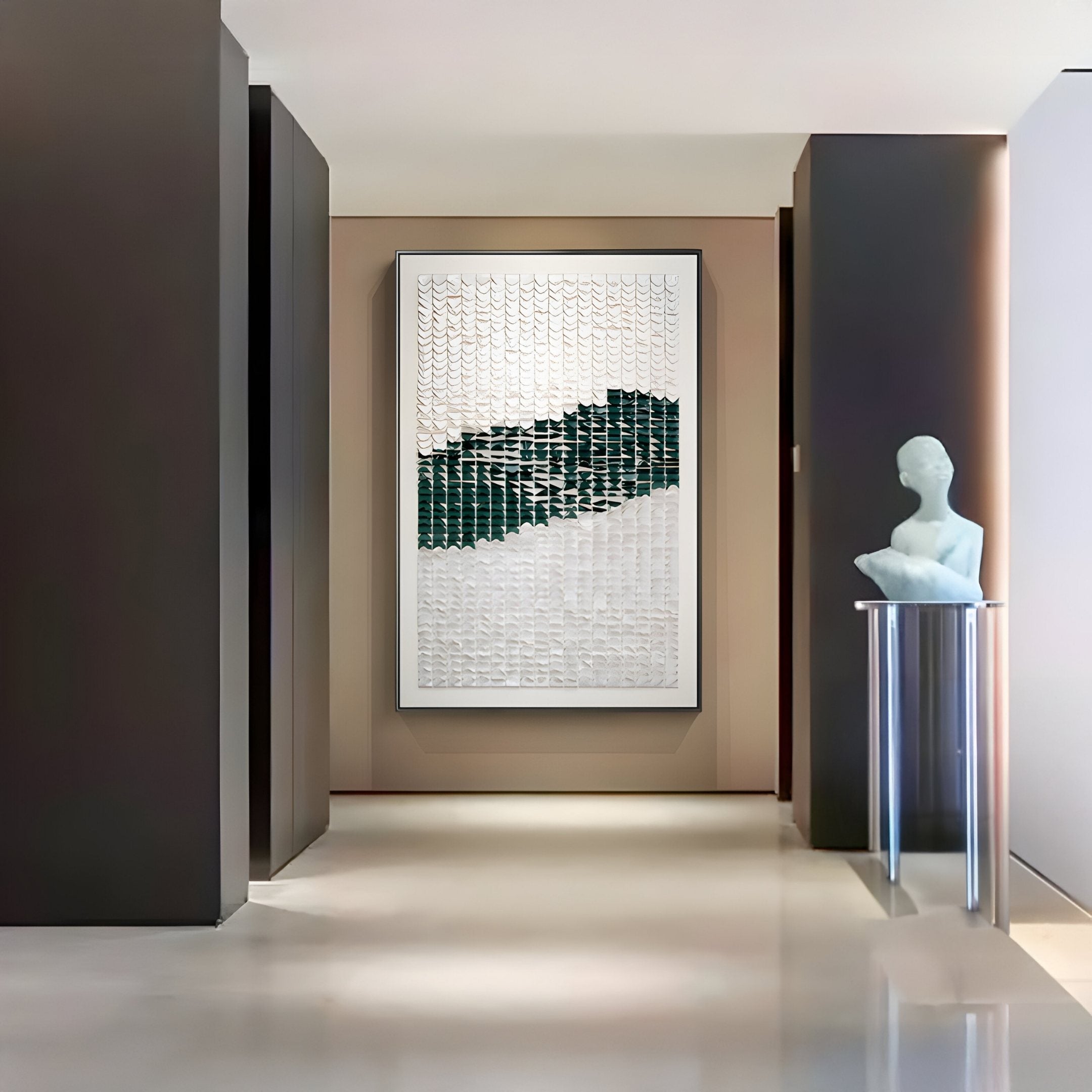 Fractura Emerald Green Vertical 3D Acrylic Wall Art