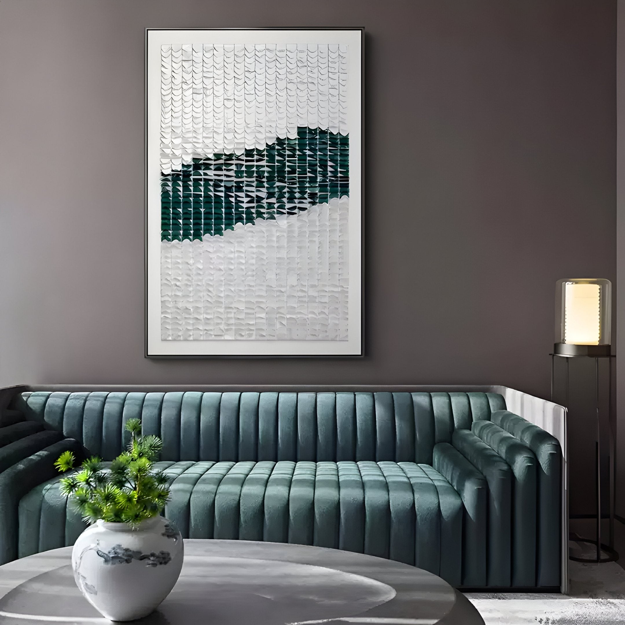 Fractura Emerald Green Vertical 3D Acrylic Wall Art