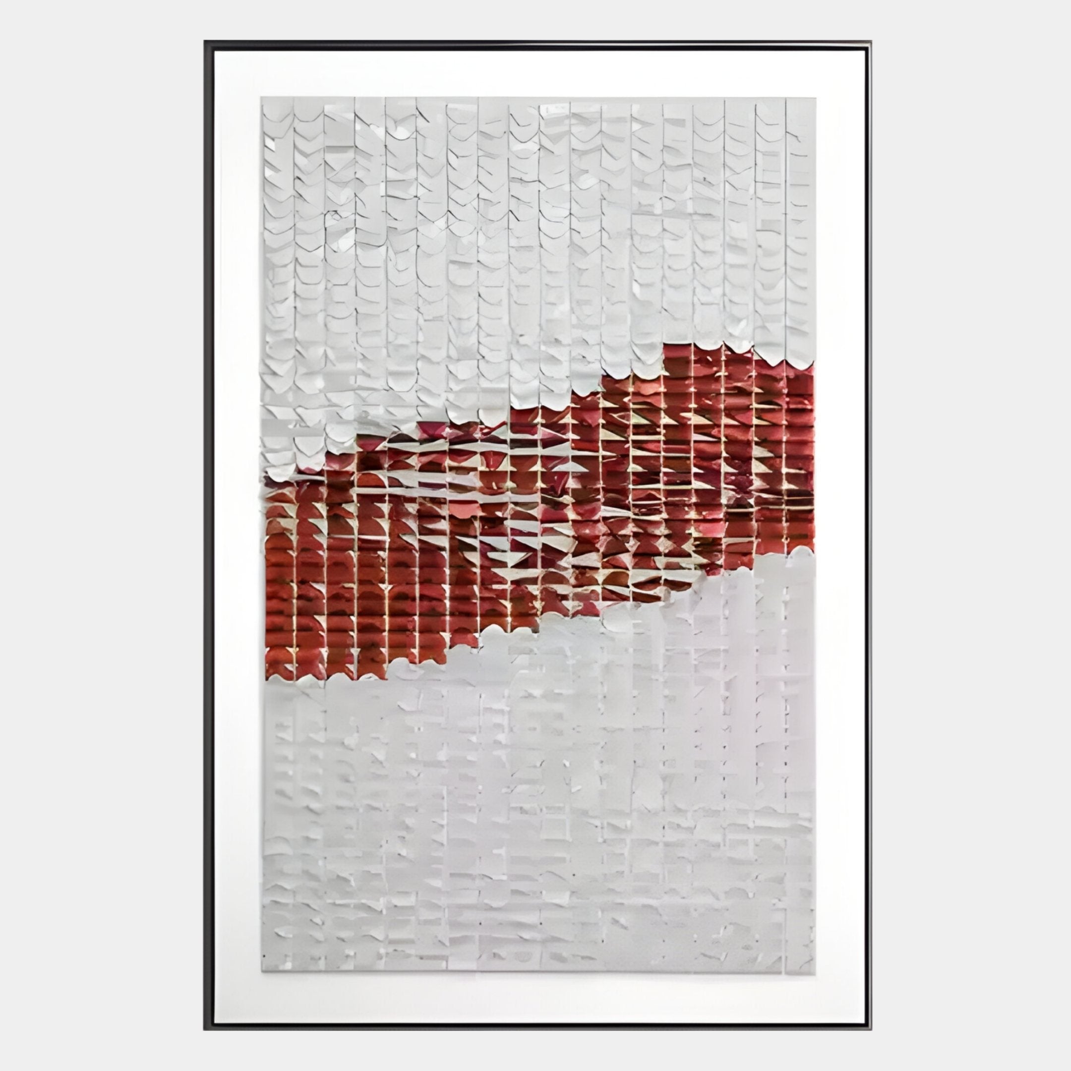 Fractura Crimson Red Vertical 3D Acrylic Wall Art