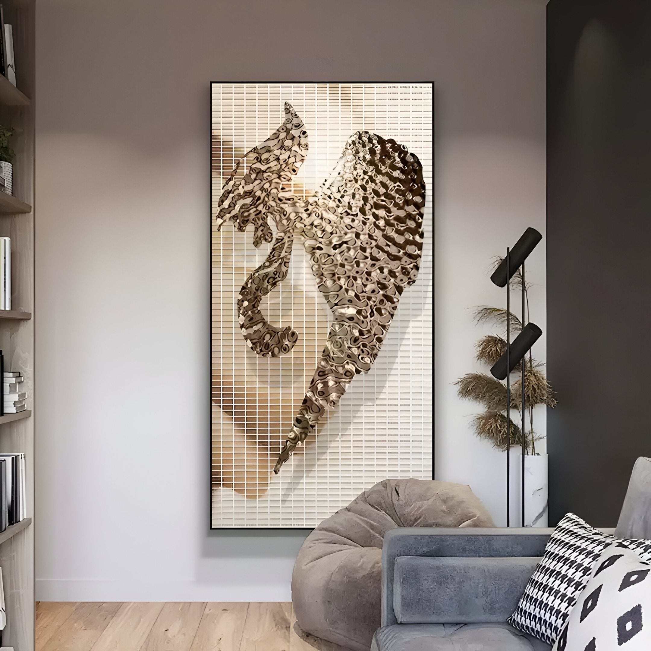 Rise Copper Dragon Wing Form Metal 3D Wall Art