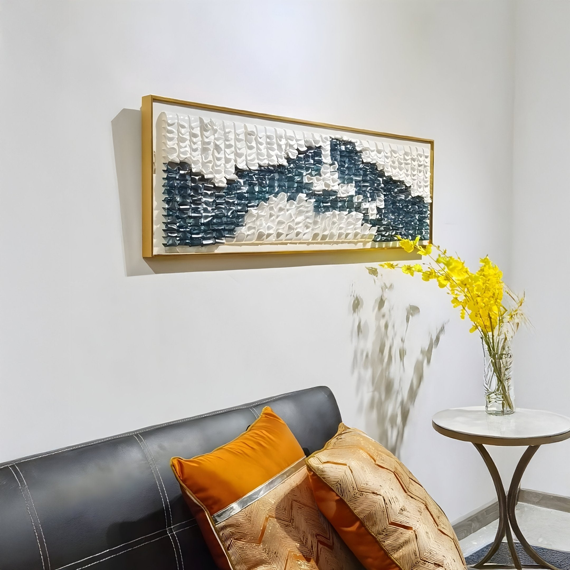 Waveform Teal Crest Acrylic 3D Wall Art