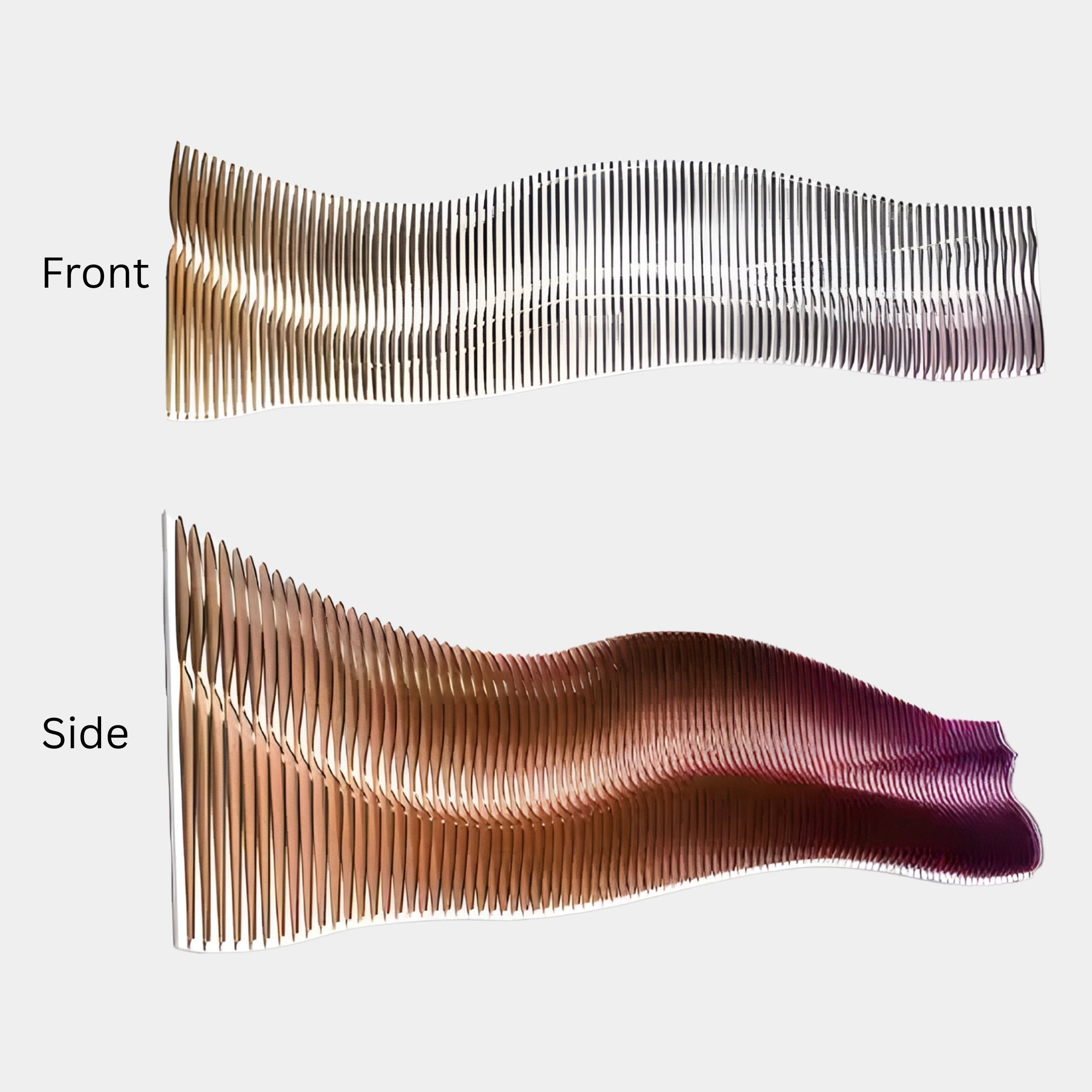 Waveline Amber & Plum Gradient Wave Acrylic 3D Wall Art