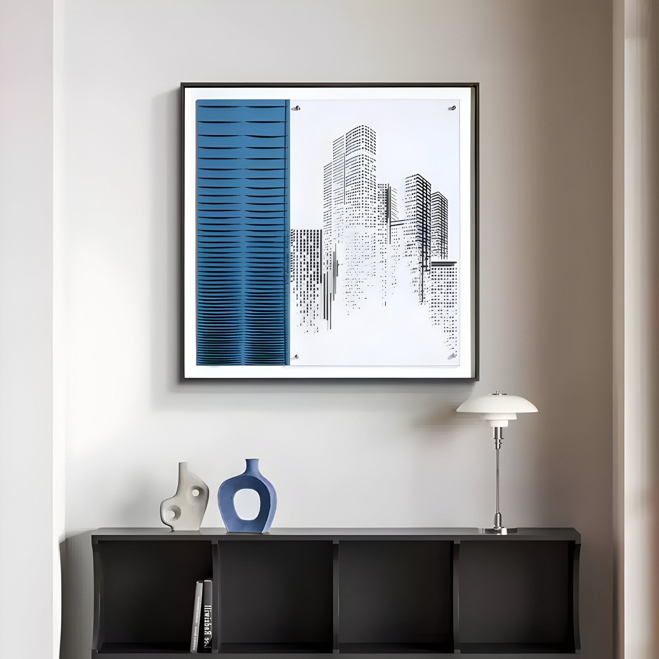 Urban Rise Blue Skyline Acrylic 3D Wall Art