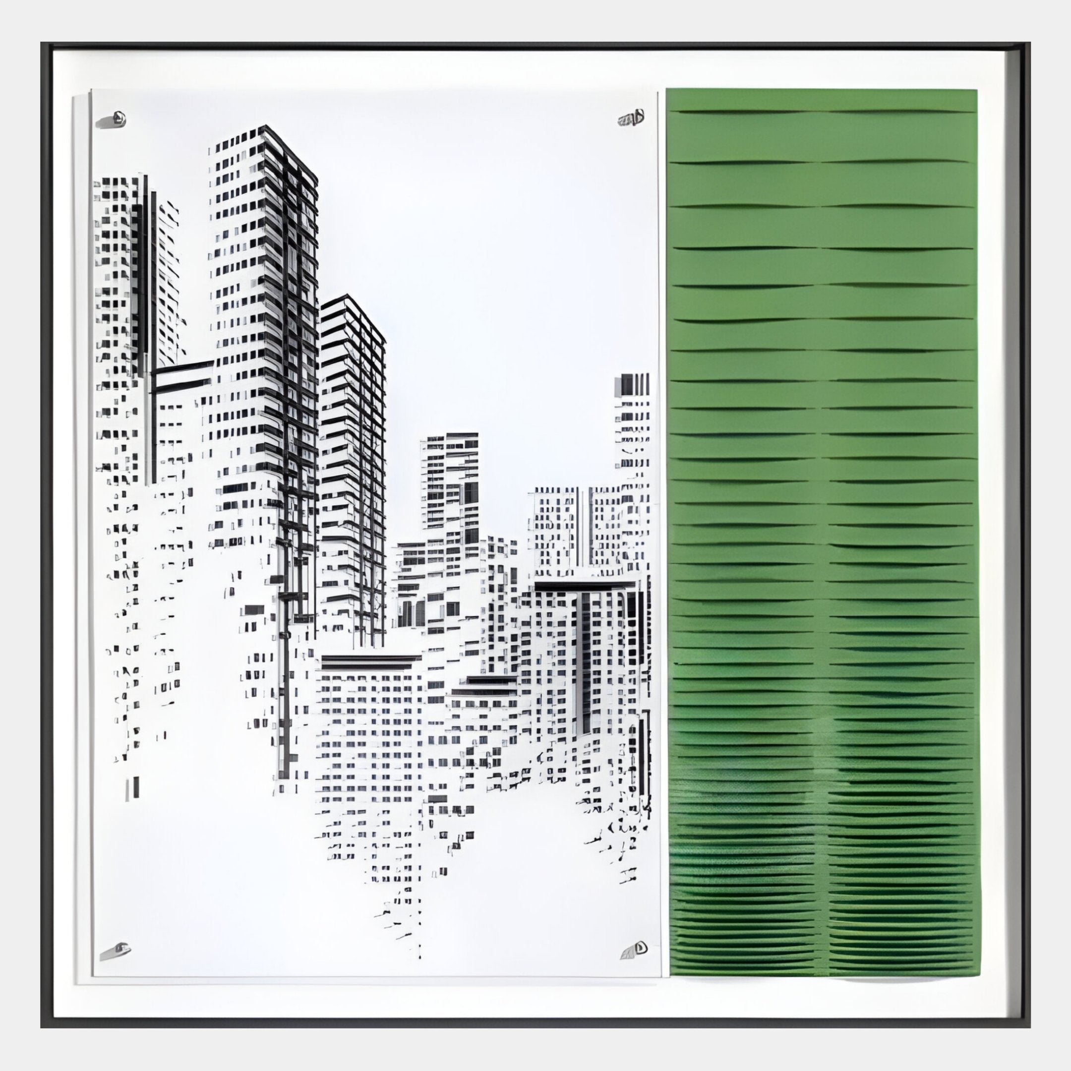 Urban Rise Green Skyline Acrylic 3D Wall Art