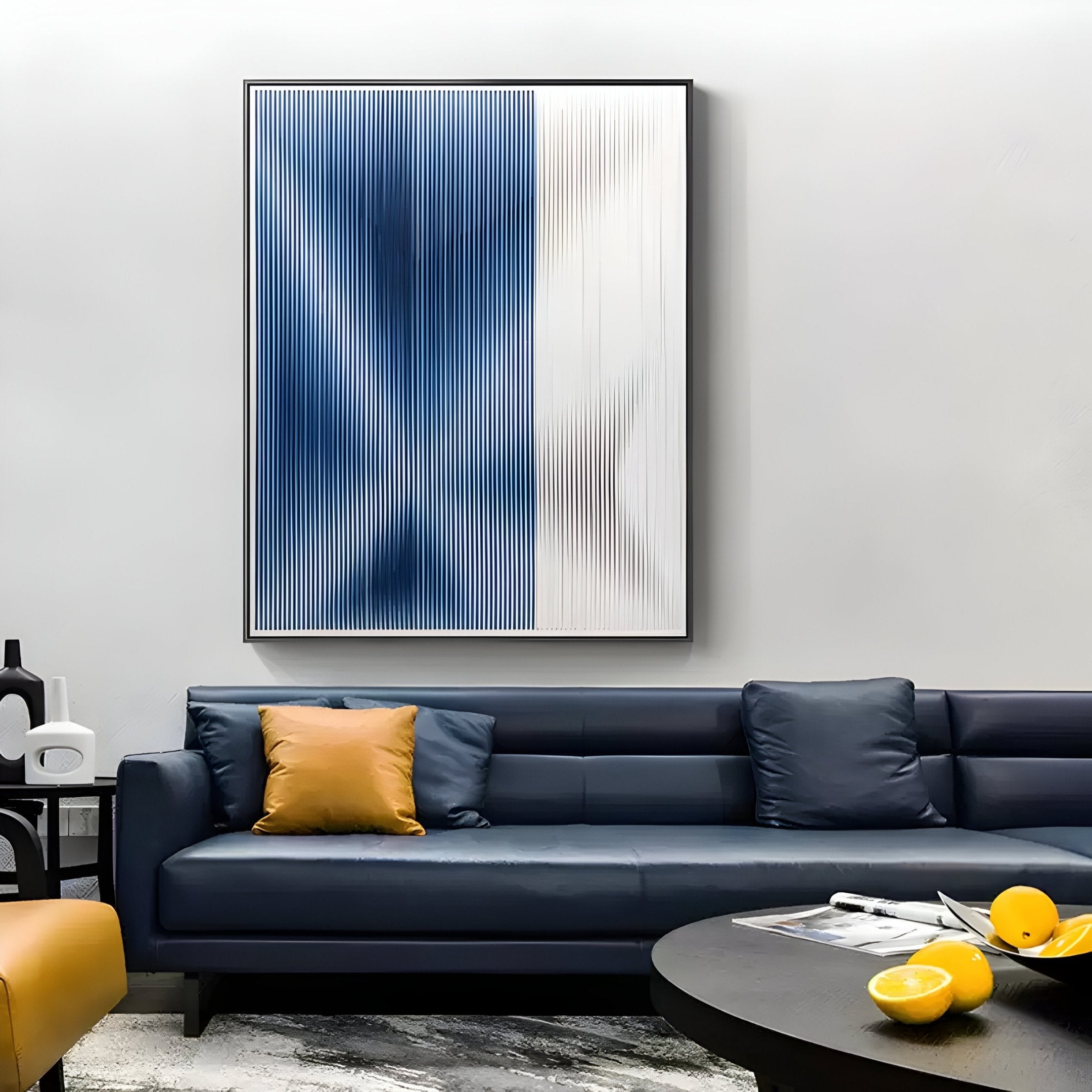 Kinetix Deep Indigo & White Optical Acrylic 3D Wall Art