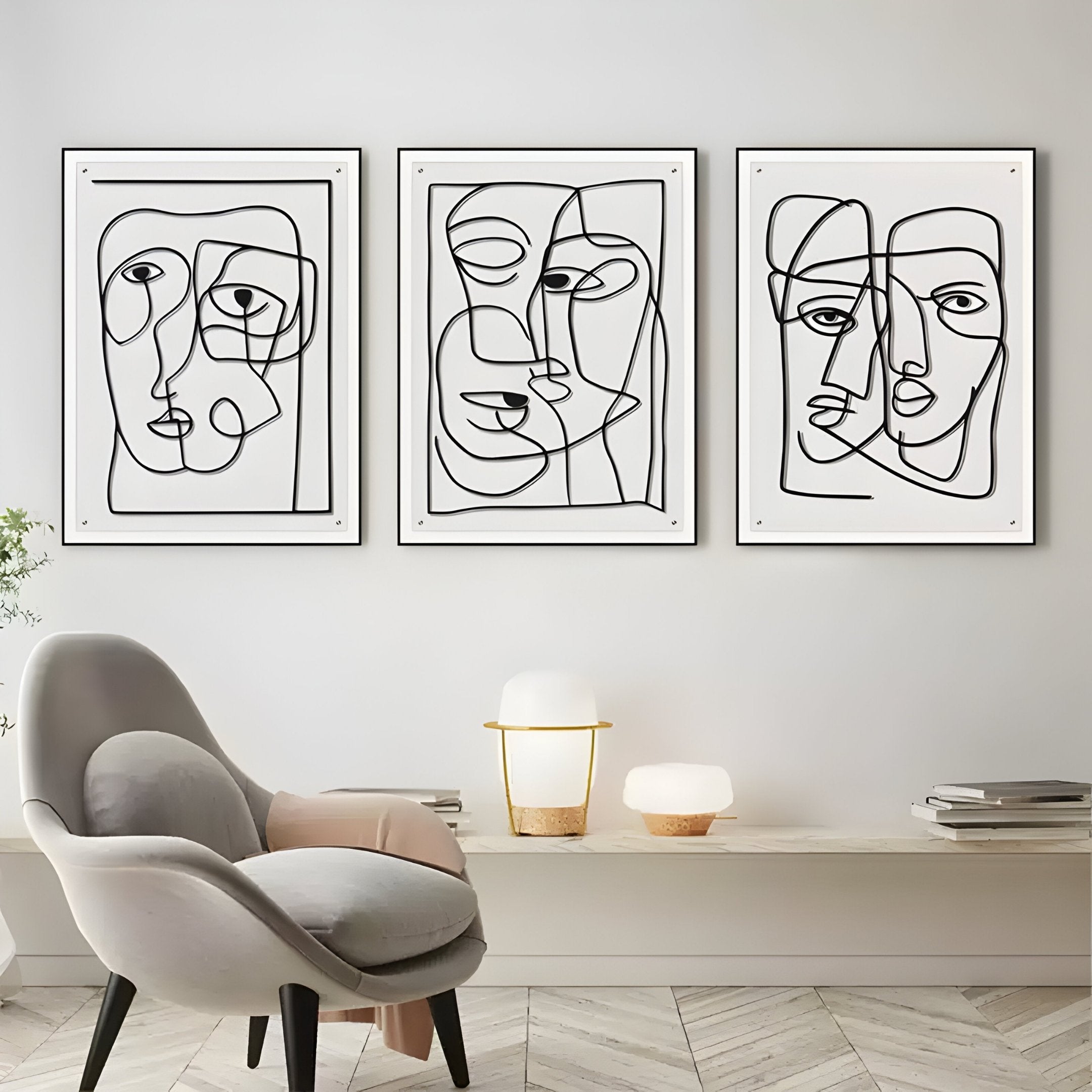 Linea Duo Faces Minimal Acrylic UV 3D Wall Art