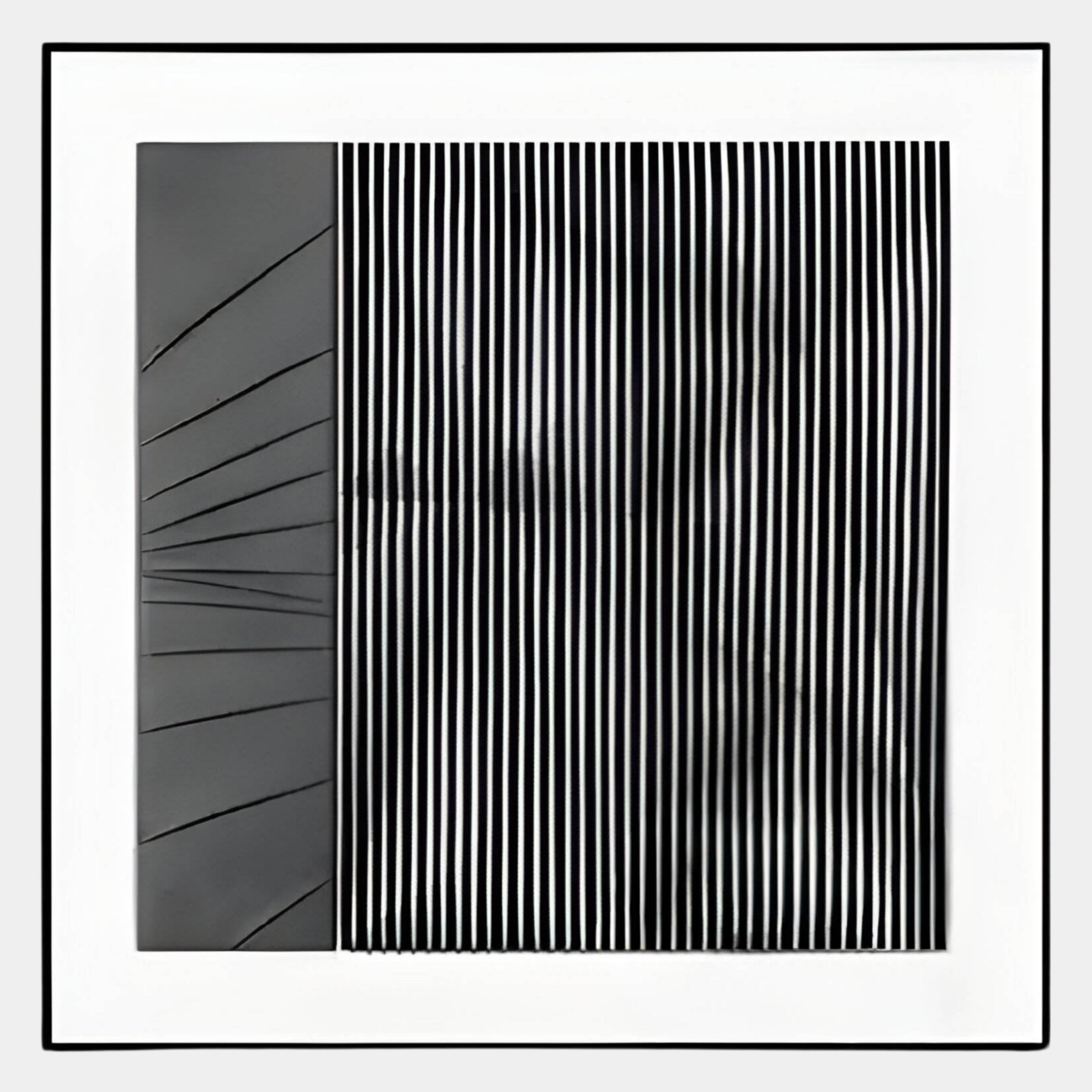Ridge Charcoal & White Leather & Acrylic 3D Wall Art