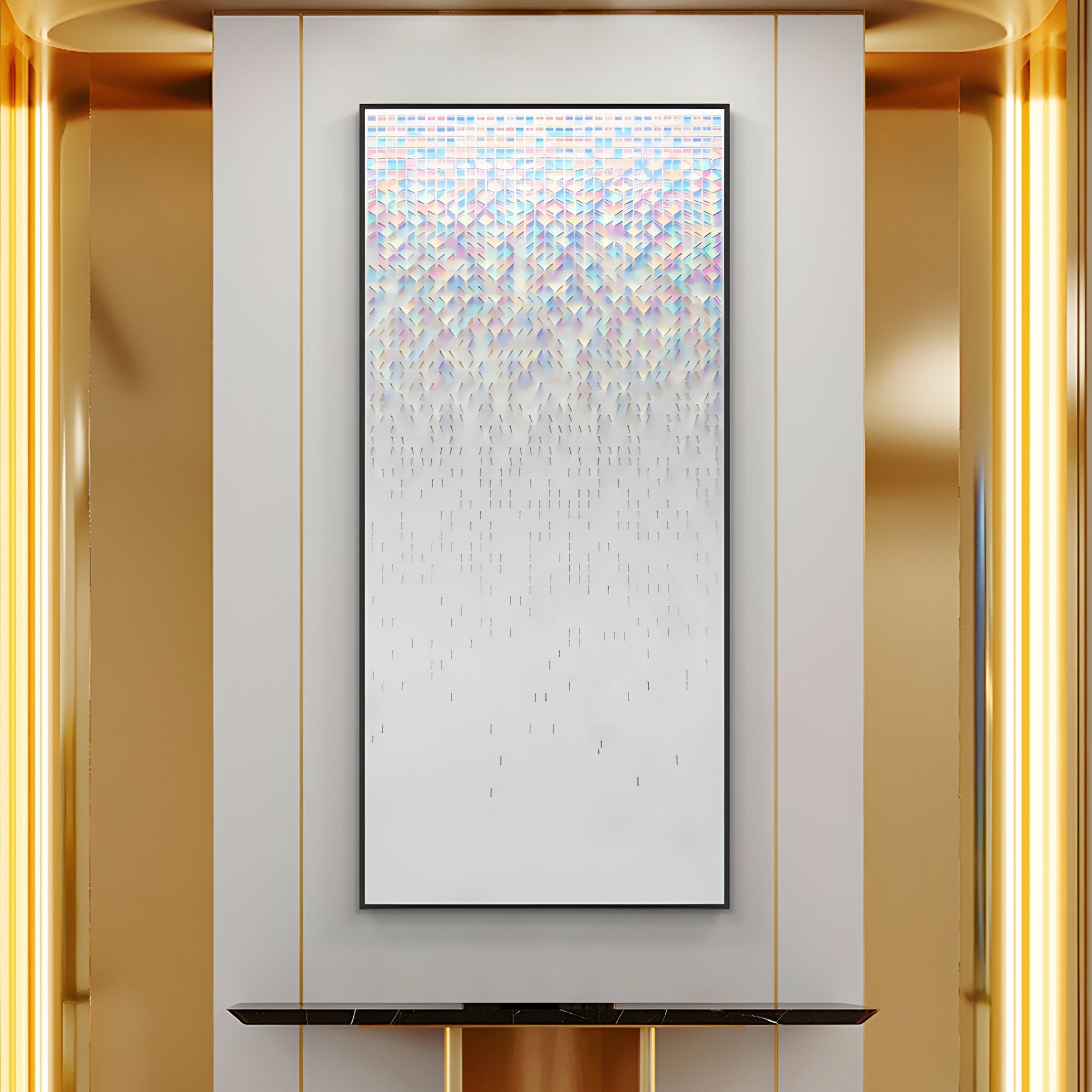Lucent Iridescent Geometric Fade Acrylic 3D Wall Art