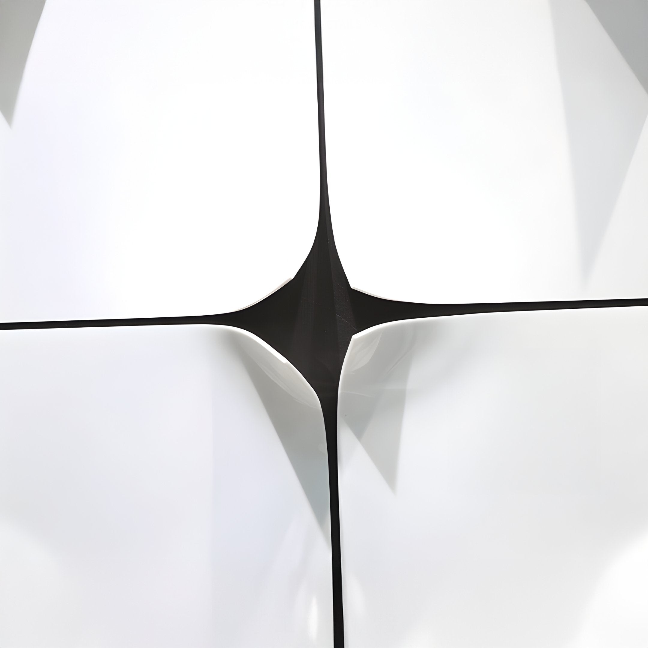 Glint Glossy White Curved Grid Framed Acrylic 3D Wall Art