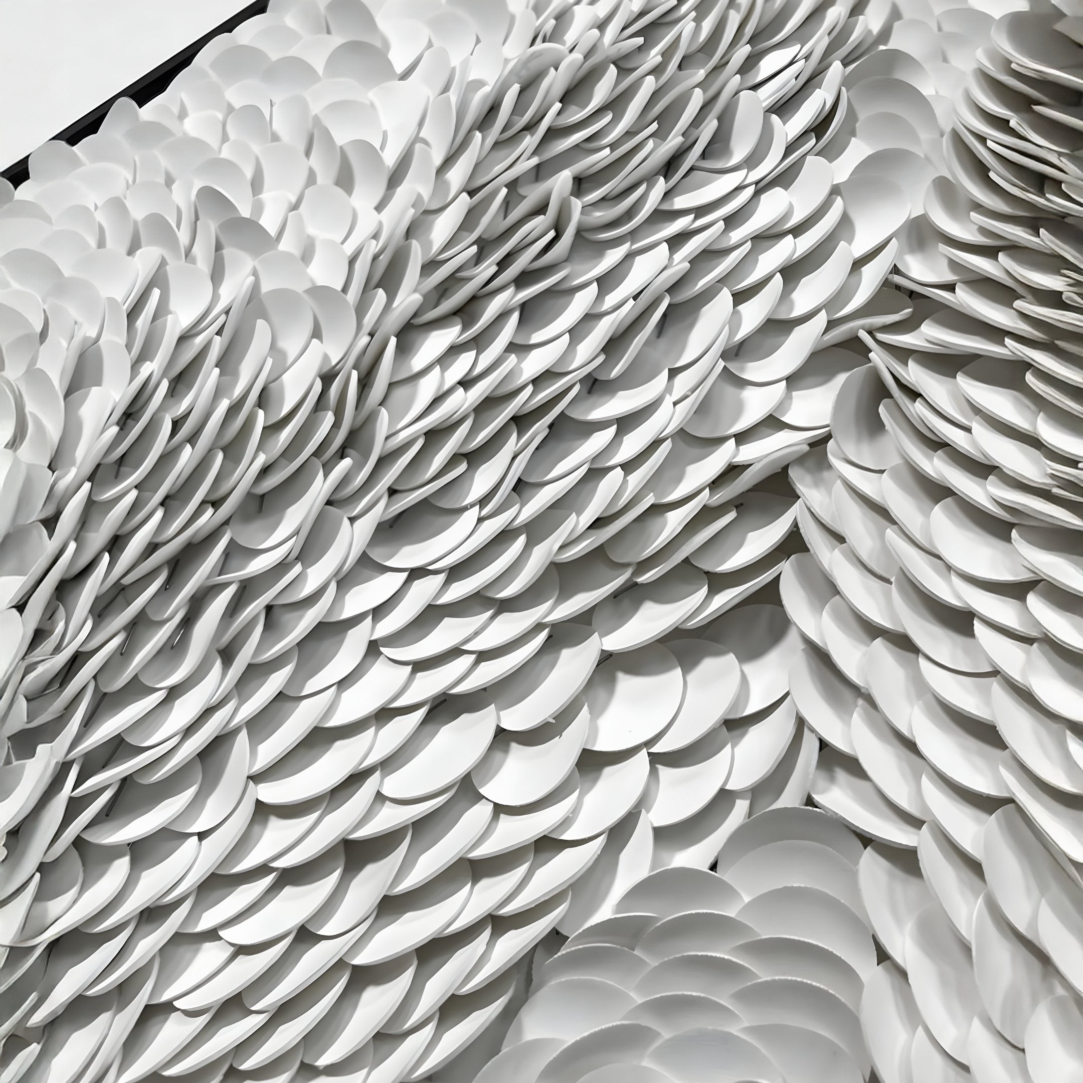 Vermira White Textured Leather 3D Wall Art