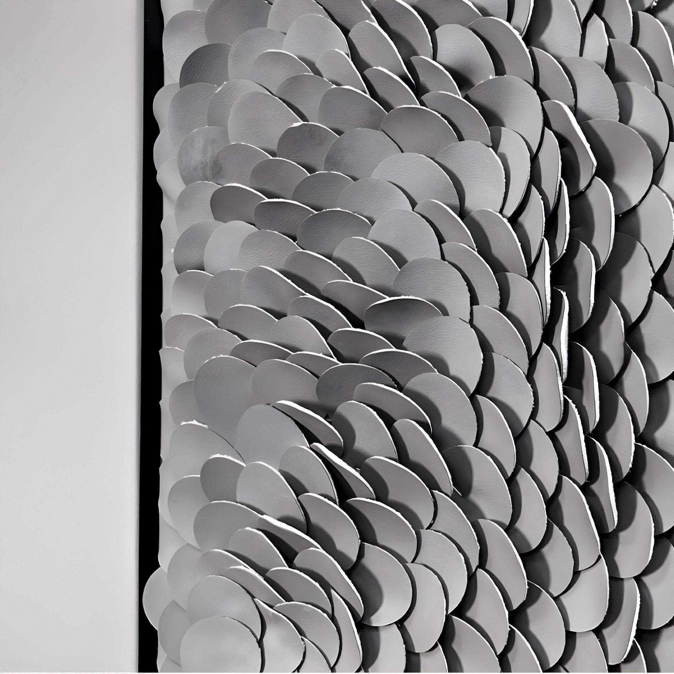 Vermira Deep Grey Textured Leather 3D Wall Art