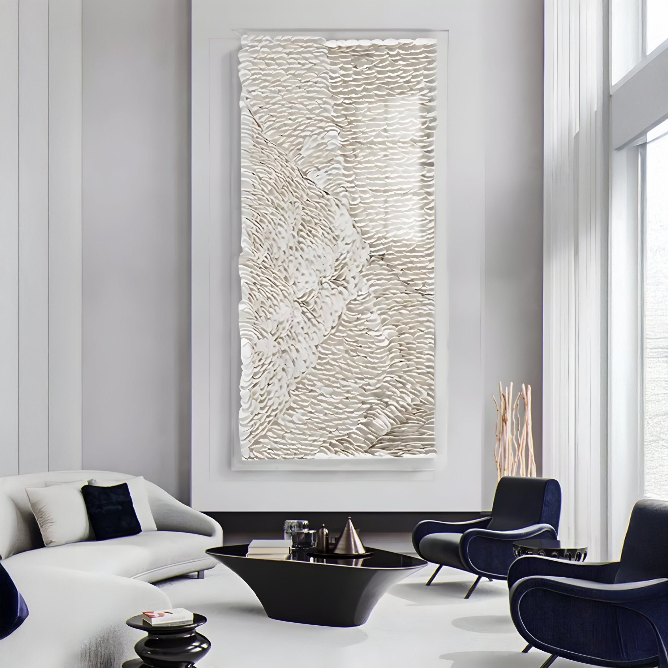 Vermira Ivory I Textured Leather 3D Wall Art