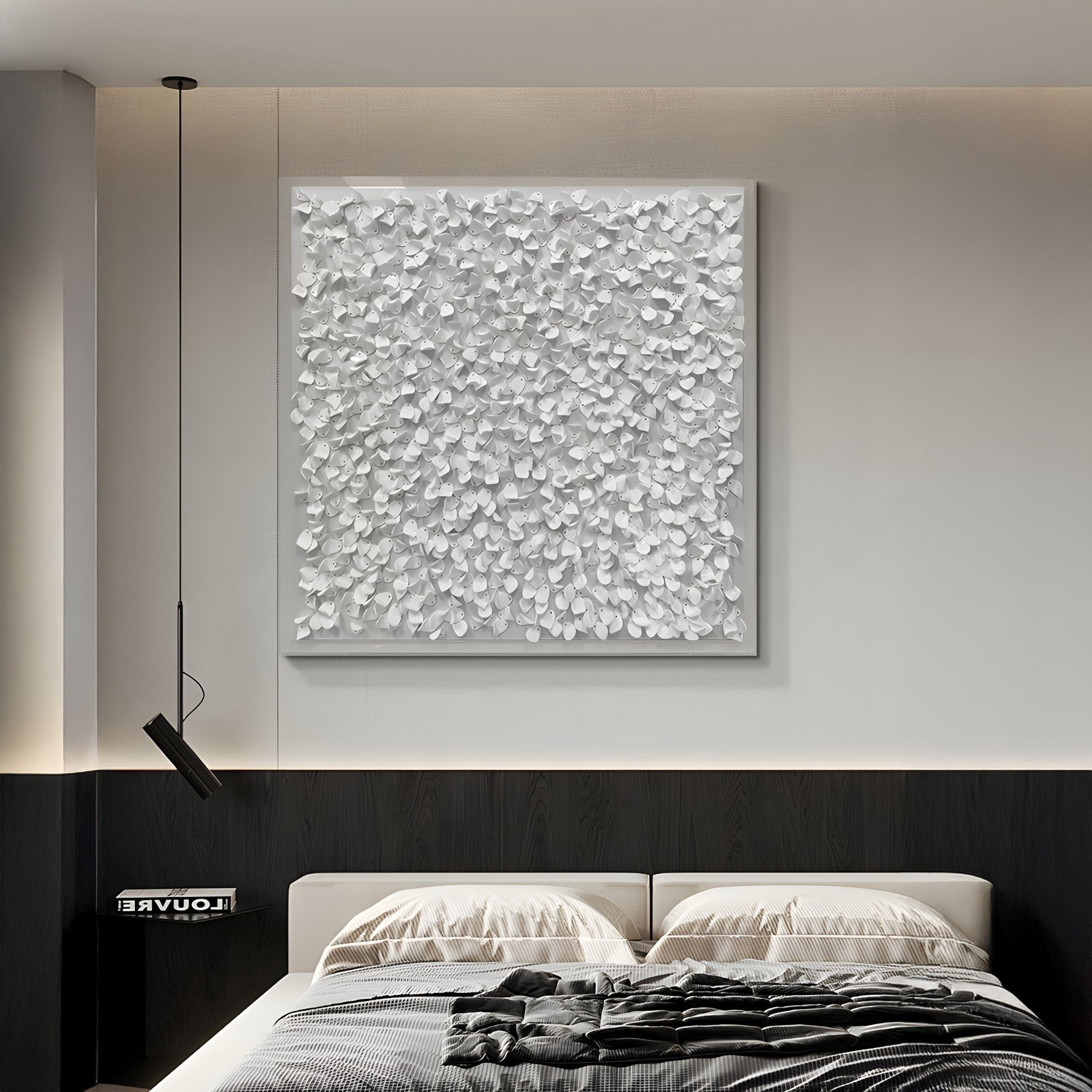Bloom White Curved Petal Acrylic 3D Wall Art