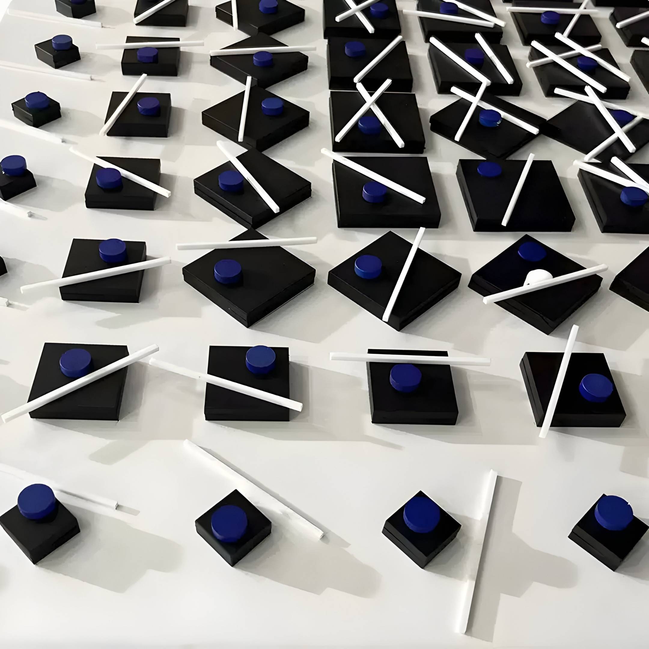 Quanta Blue & Black Wood Block Acrylic 3D Wall Art