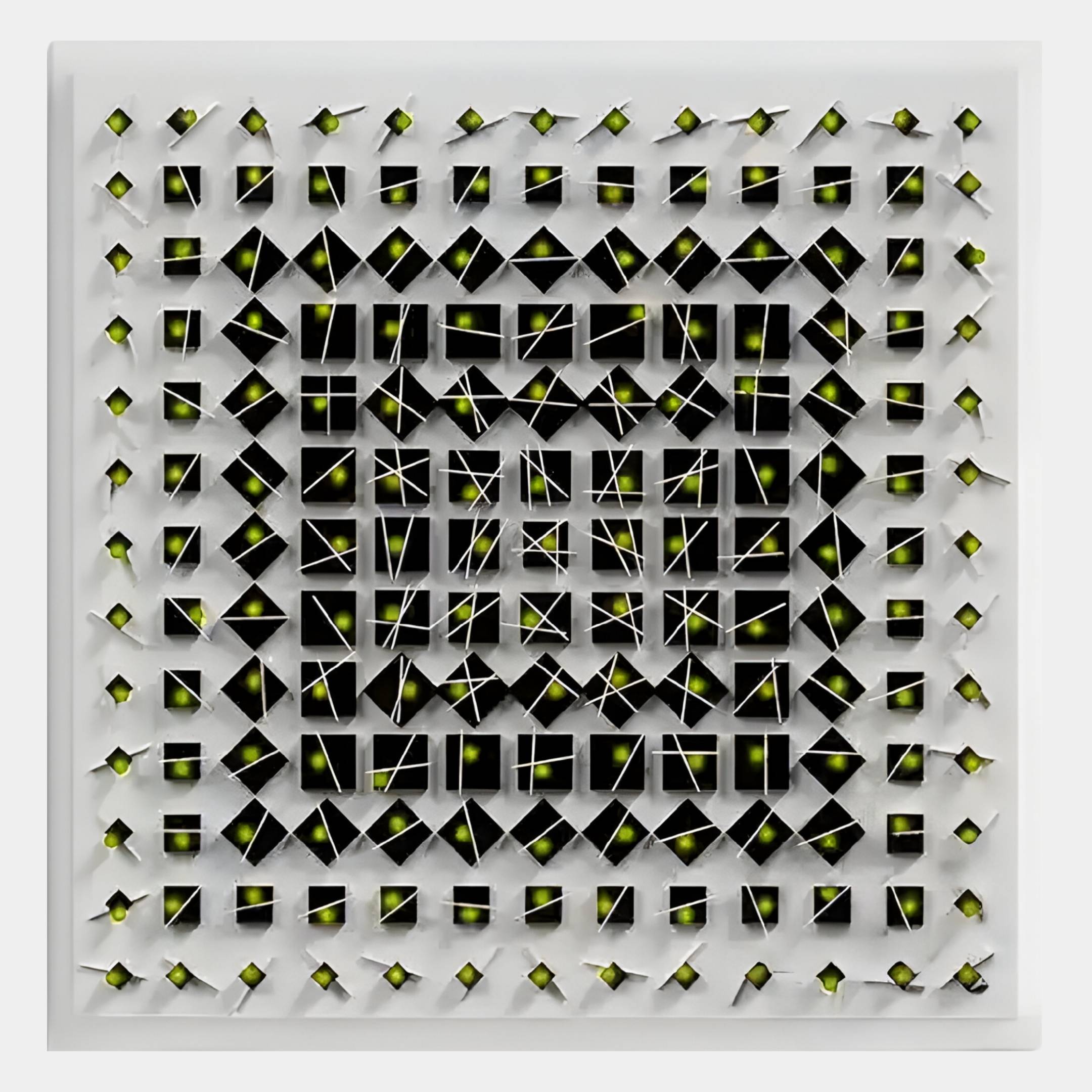 Quanta Yellow & Black Wood Block Acrylic 3D Wall Art