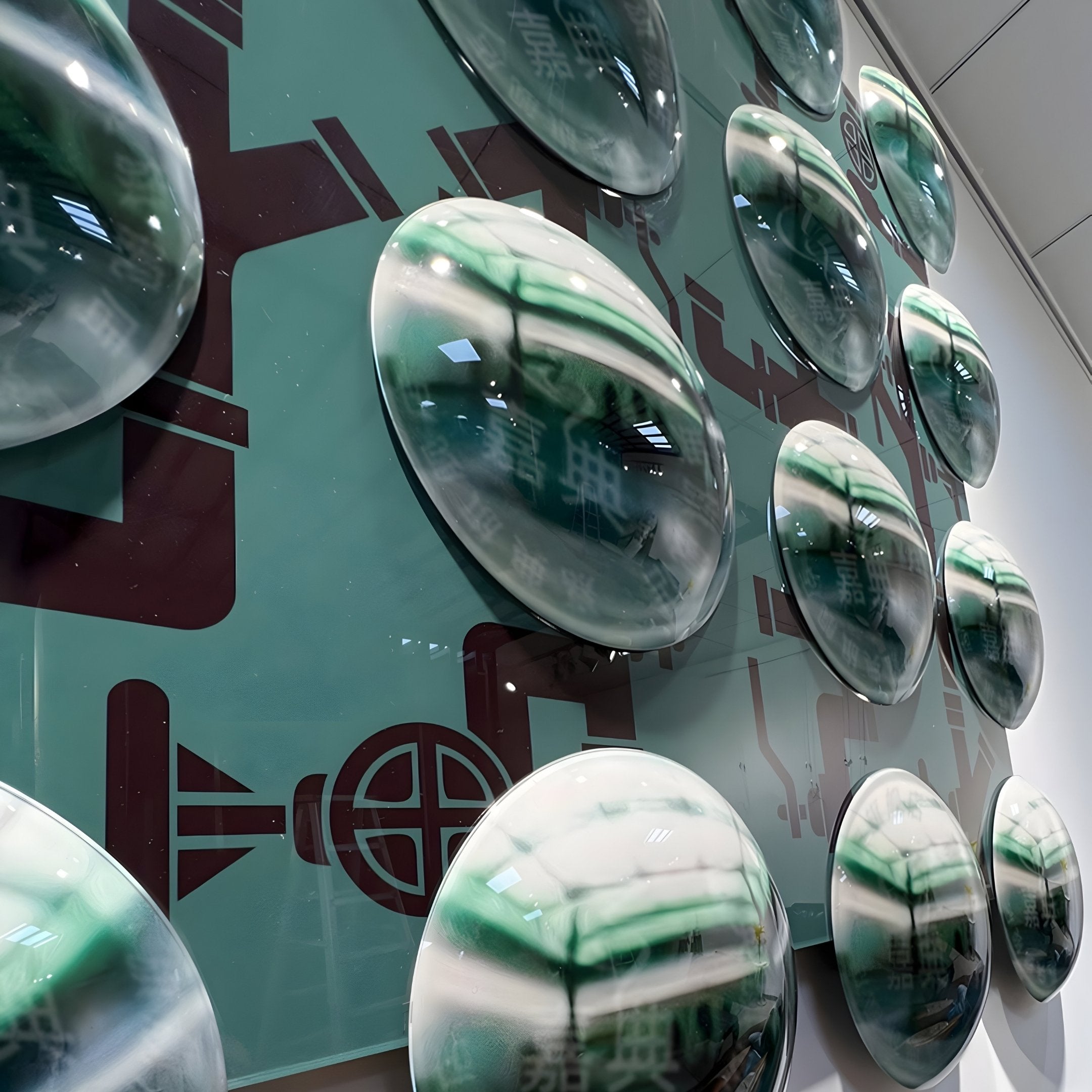 Add a bold touch to your space with Giant Sculptures’ Dome Emerald Green Acrylic 3D Wall Art, featuring clear dome accents on an emerald green backdrop—an eye-catching modern décor piece that beautifully reflects light and surroundings.