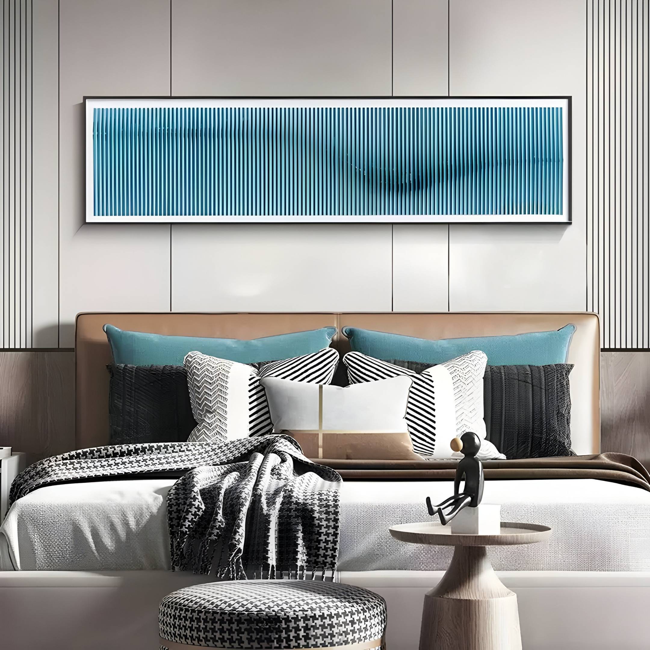 Flutine Aqua Wave Gradient Acrylic 3D Wall Art