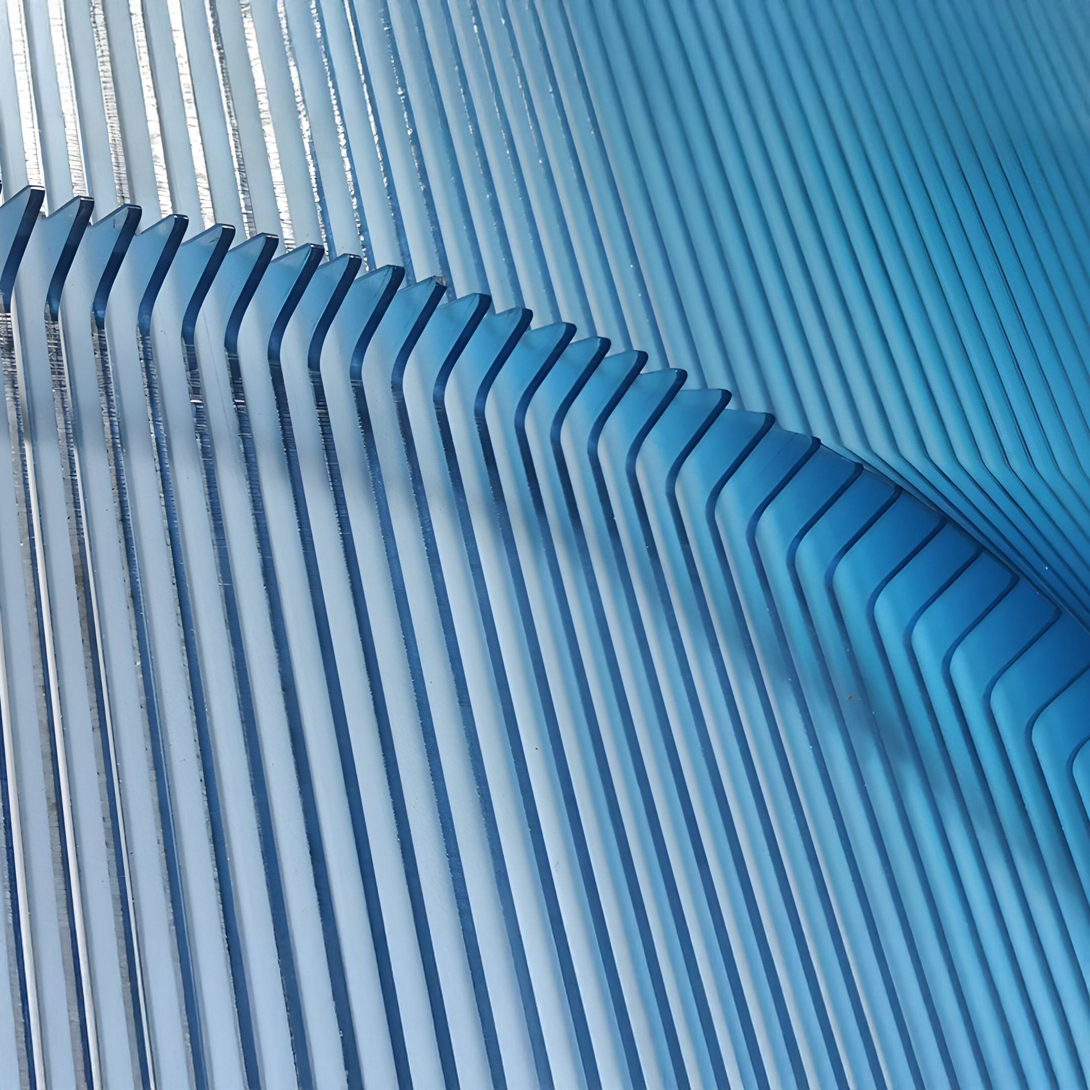 Flutine Deep Blue Wave Gradient Acrylic 3D Wall Art