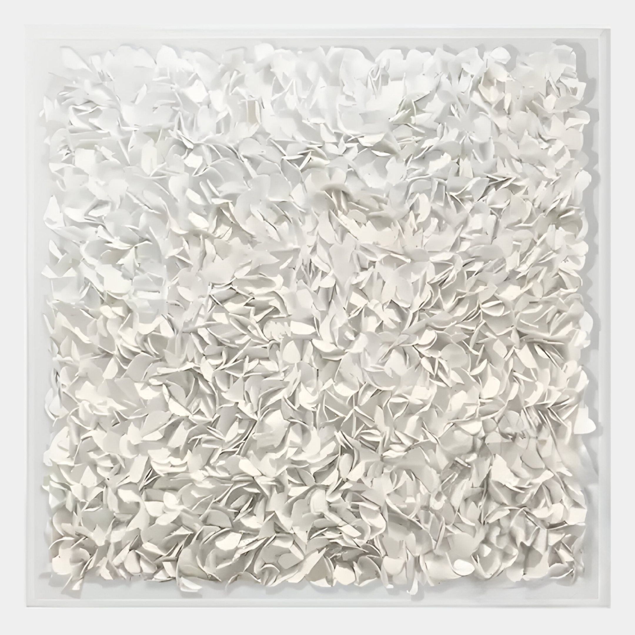 Floravia White Ruffled Pedal Leather 3D Wall Art