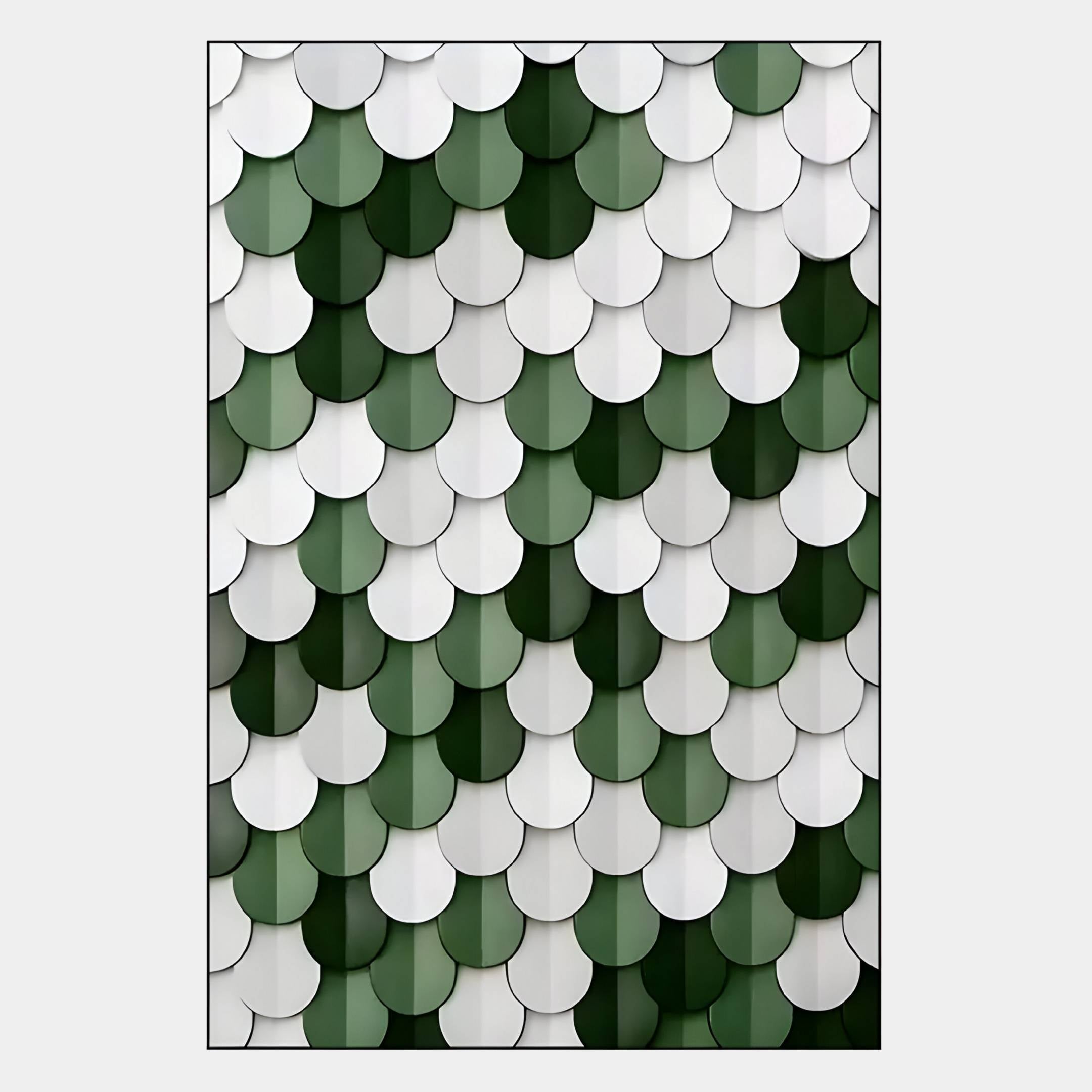 Scalara Green & White Vertical Acrylic 3D Wall Art
