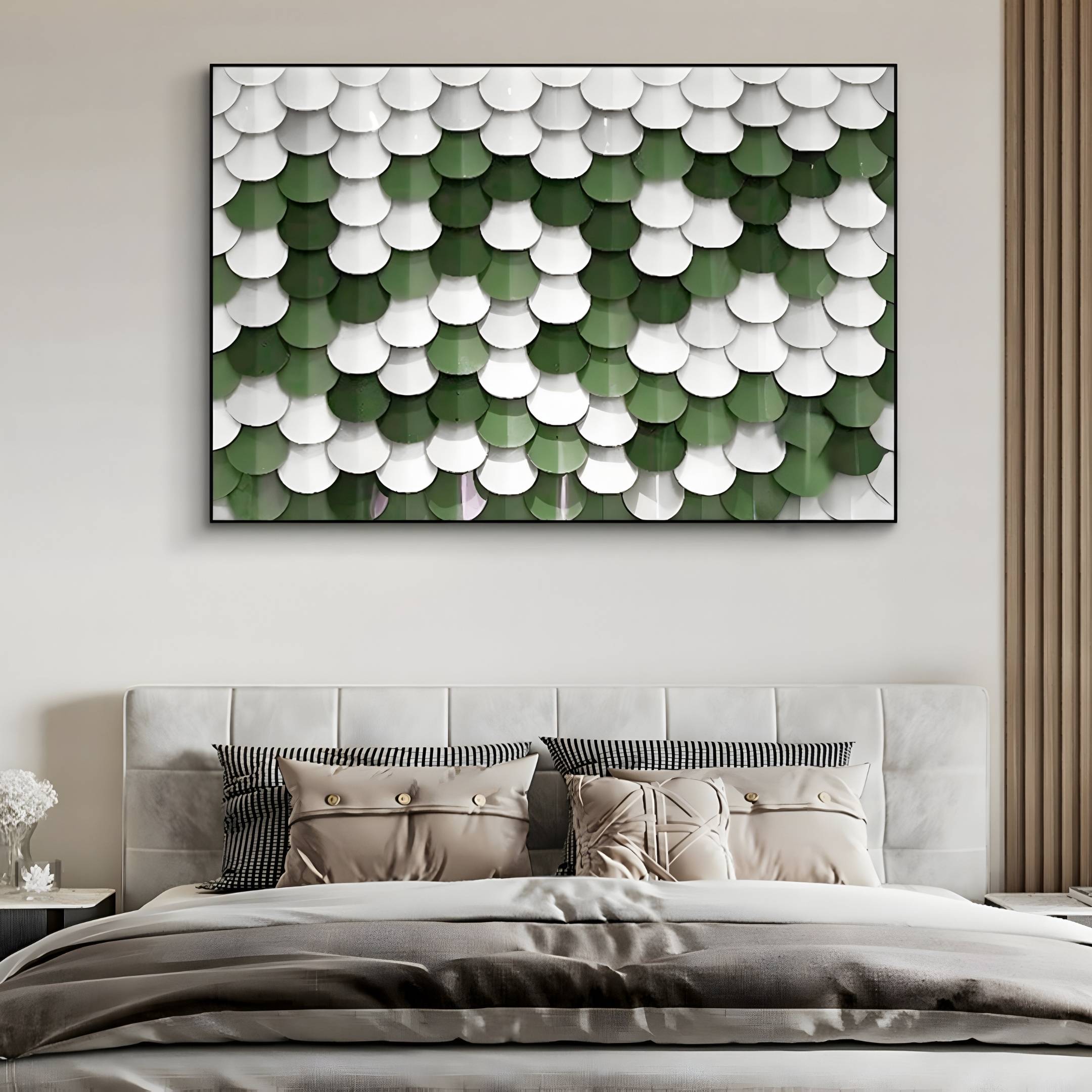 Scalara Green & White Acrylic 3D Wall Art