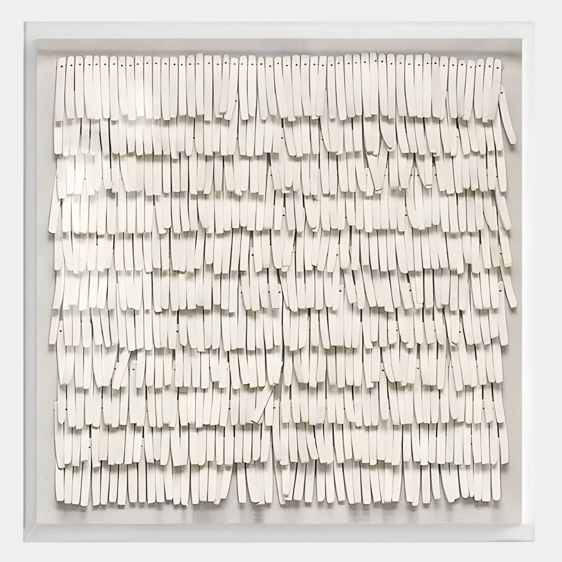 Frondra White Layered Leather & Acrylic 3D Wall Art