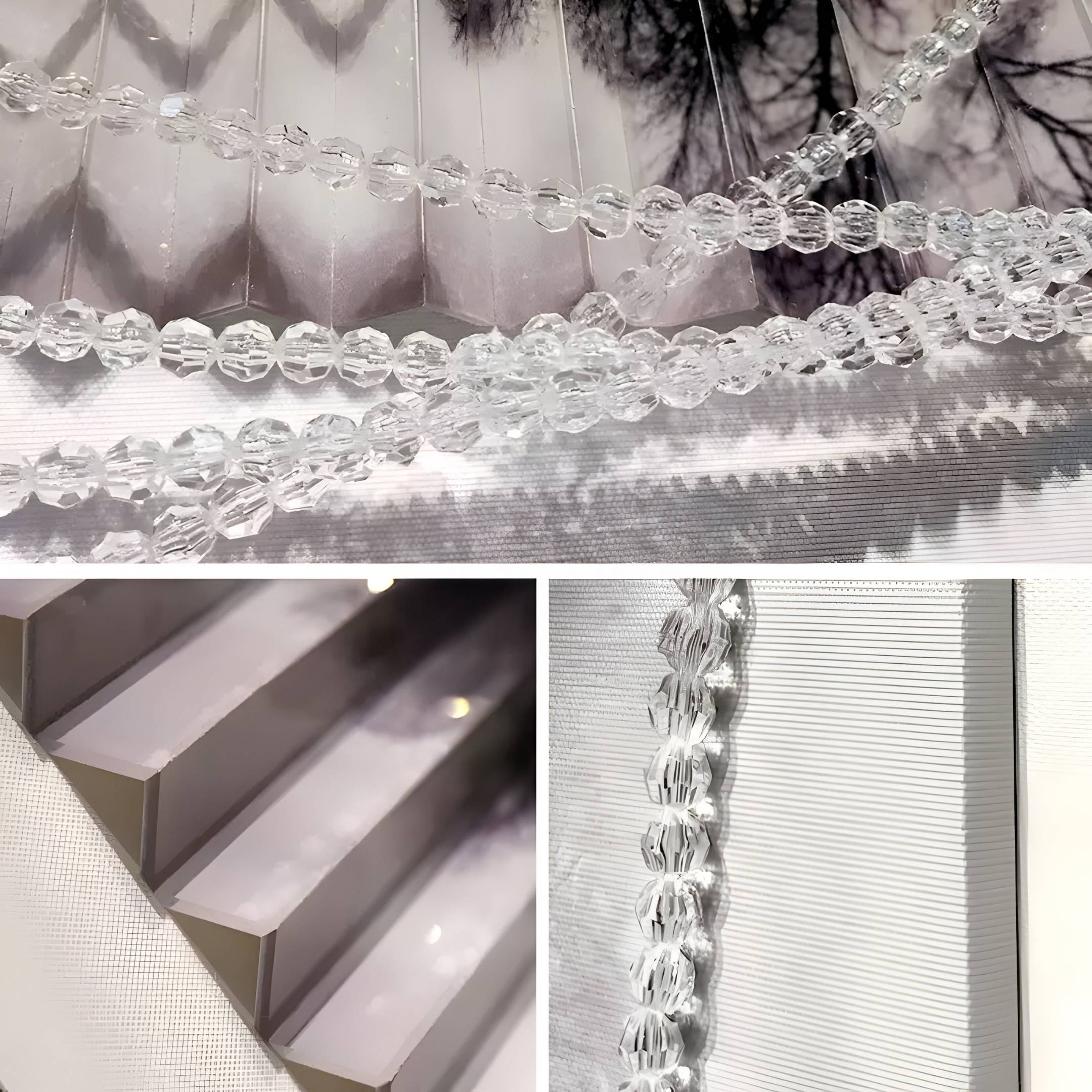 Mistara Monochrome Forest Acrylic & Crystal Beads 3D Wall Art