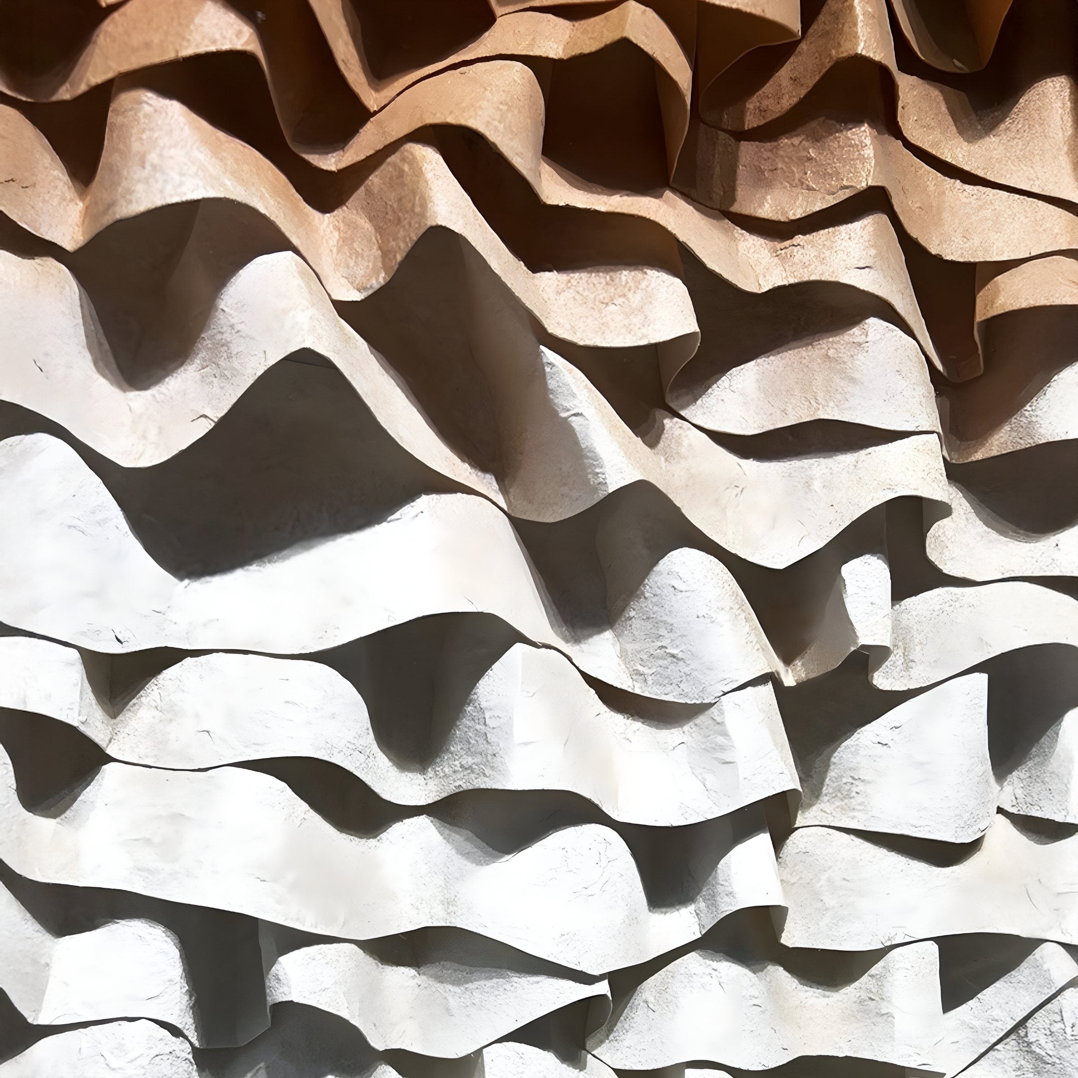 Vistra Black, Amber & White Ombre Ruffled 3D Paper Wall Art