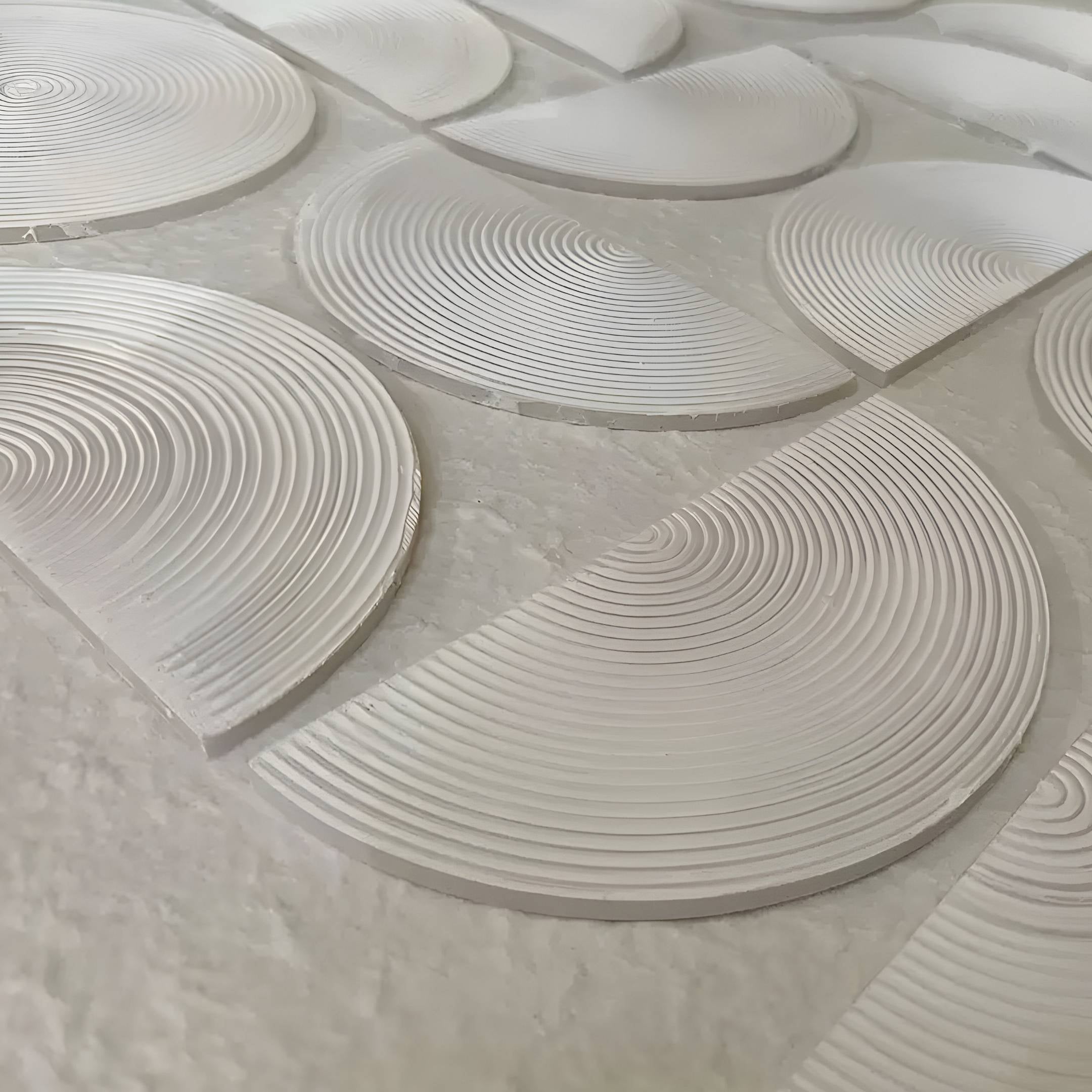 Sonique Cream Geometric Wood Relief 3D Wall Art