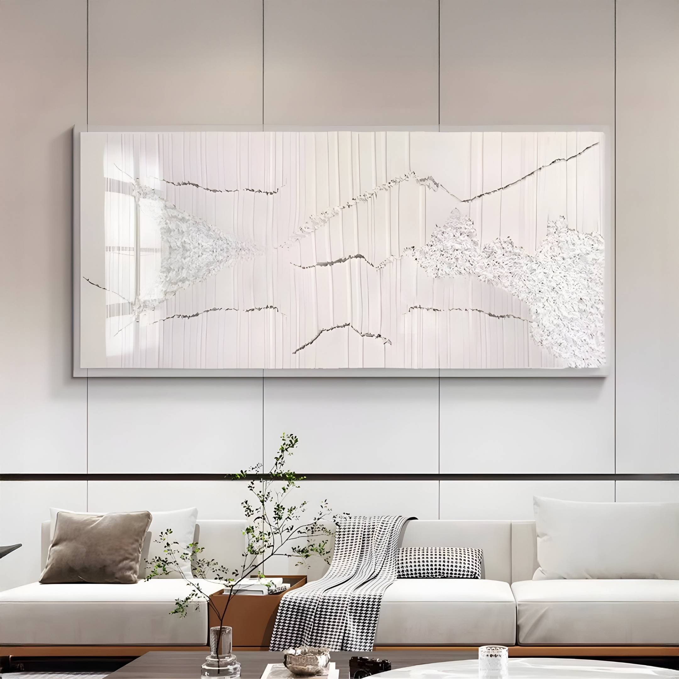 Alvarin I Cream Minimalist Felt & Acrylic 3D Wall Art