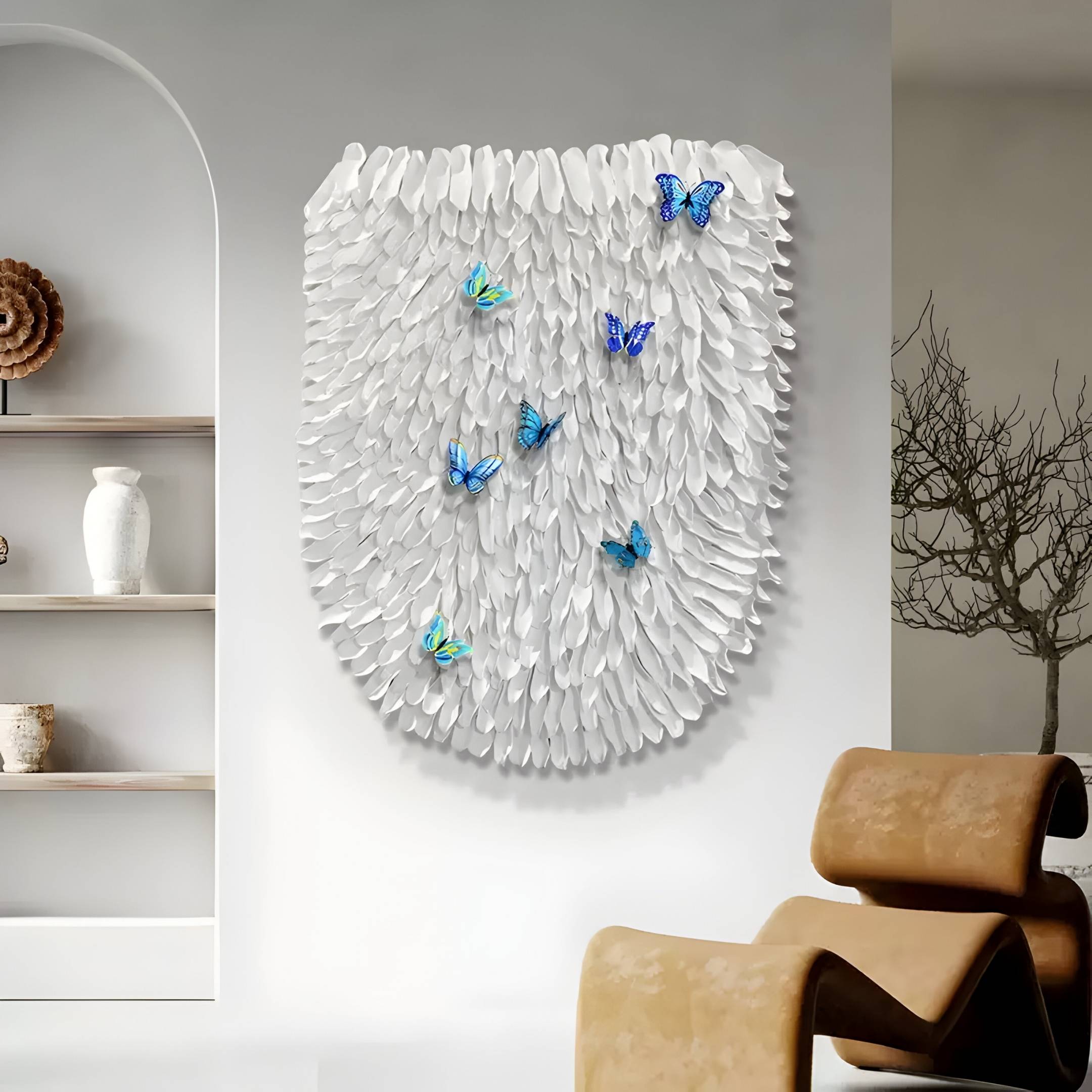 Papillara Blue Butterfly Feathered Acrylic 3D Wall Art