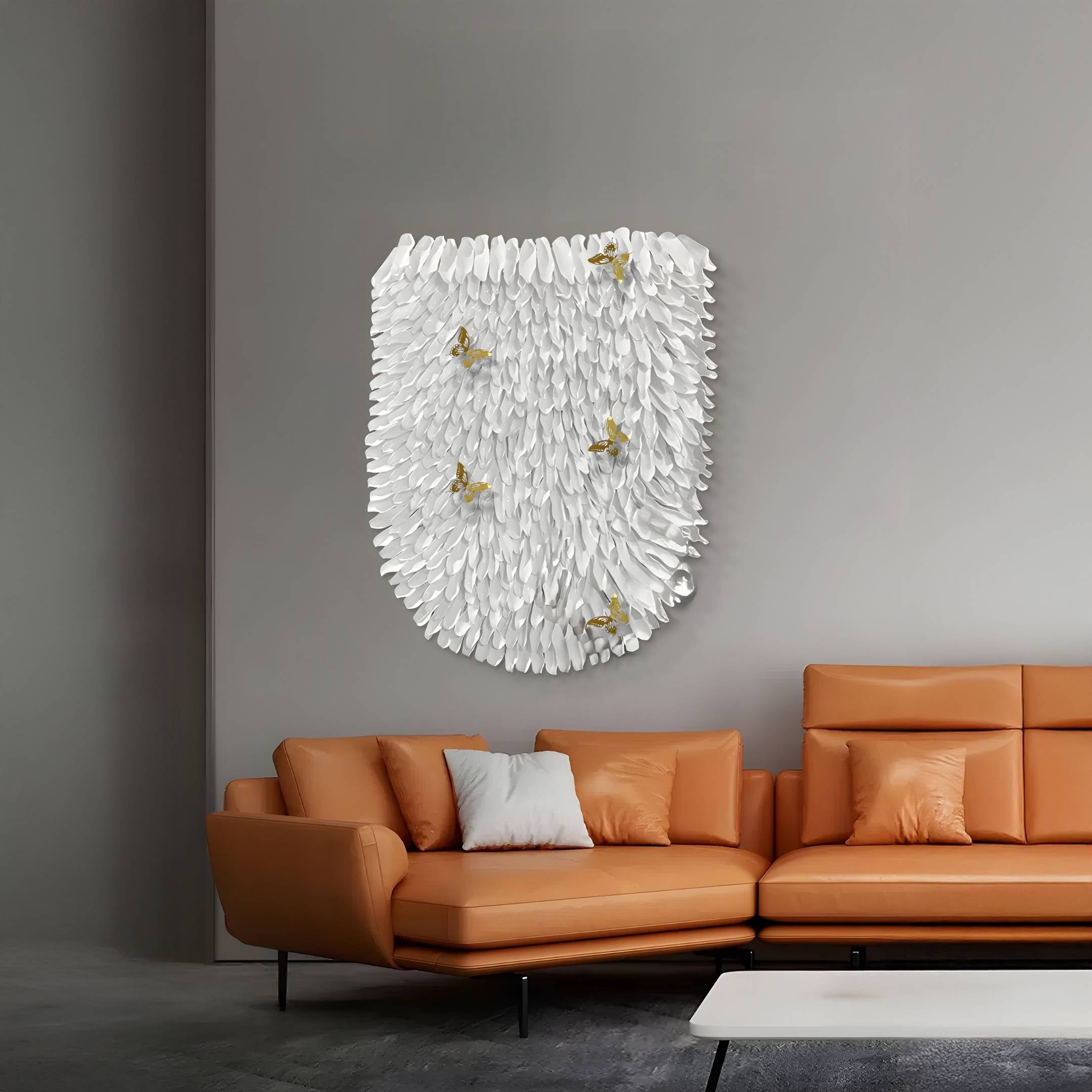 Papillara Gold Butterfly Feathered Acrylic 3D Wall Art
