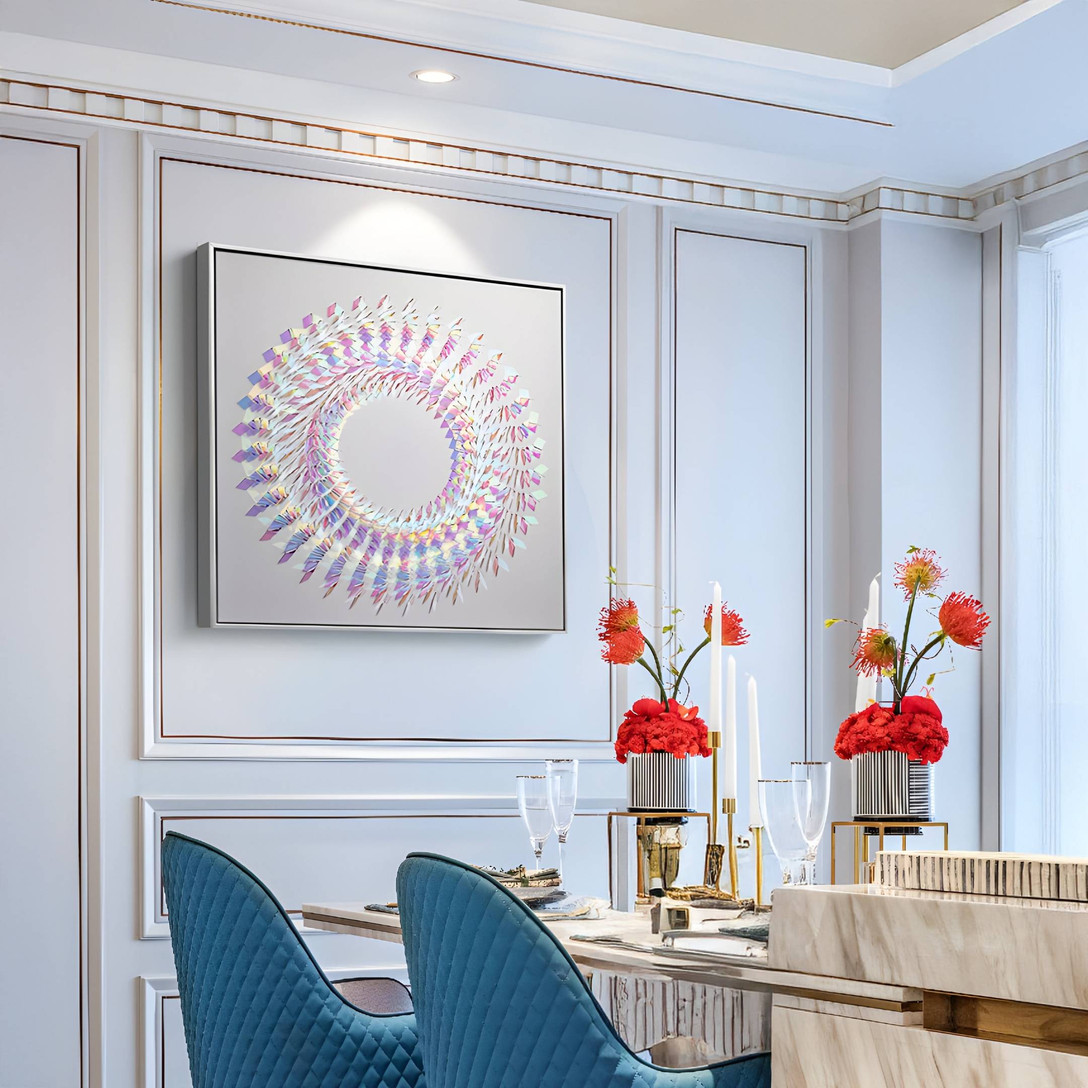 Lumira Iridescent Circular Acrylic 3D Wall Art