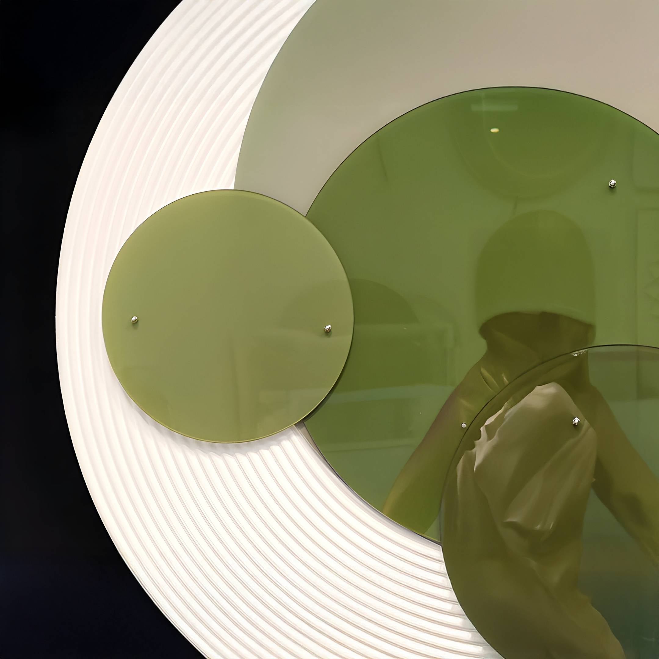 Cirelo Olive & Forest Disc Acrylic 3D Wall Art With Metal Balls