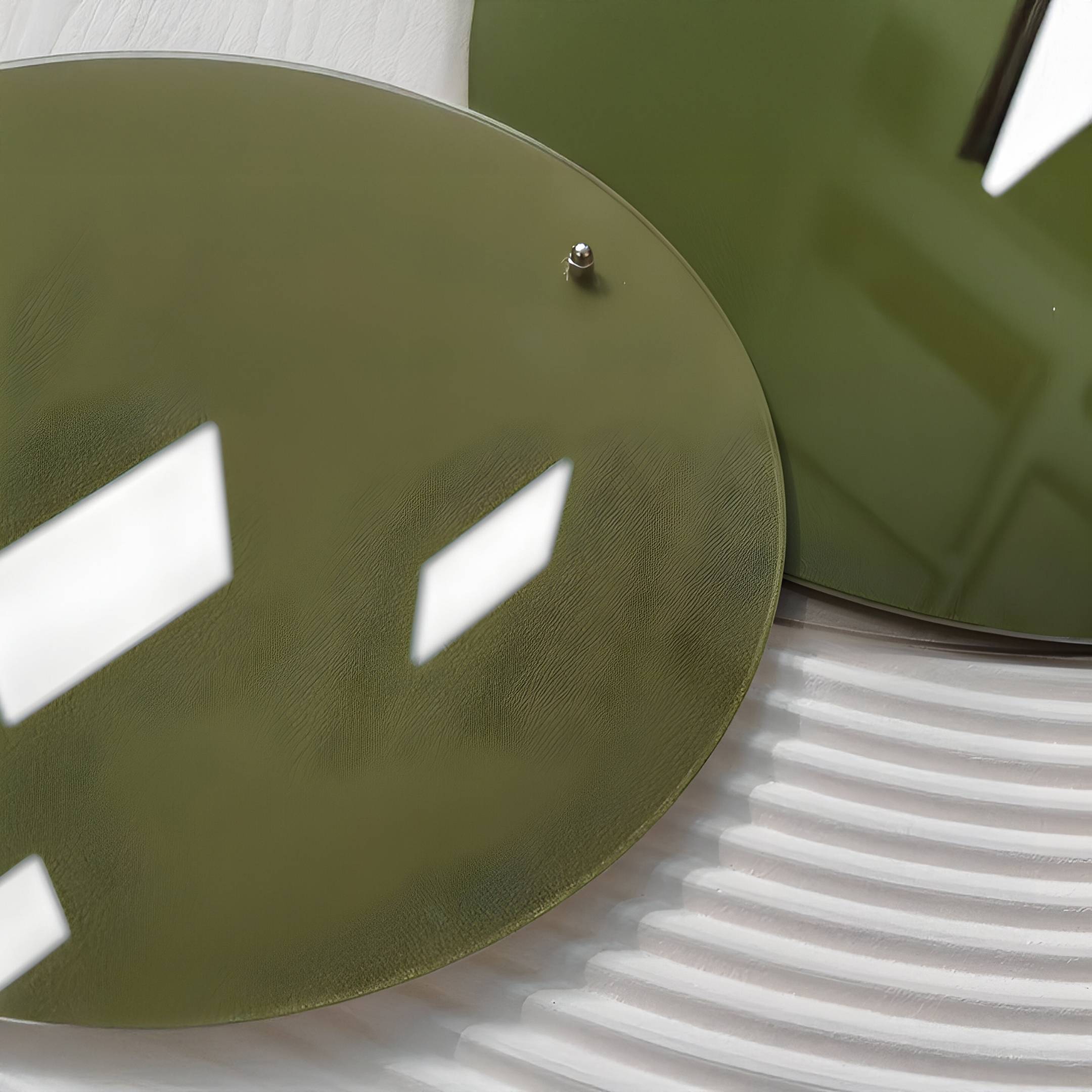 Cirelo Olive & Forest Disc Acrylic 3D Wall Art With Metal Balls