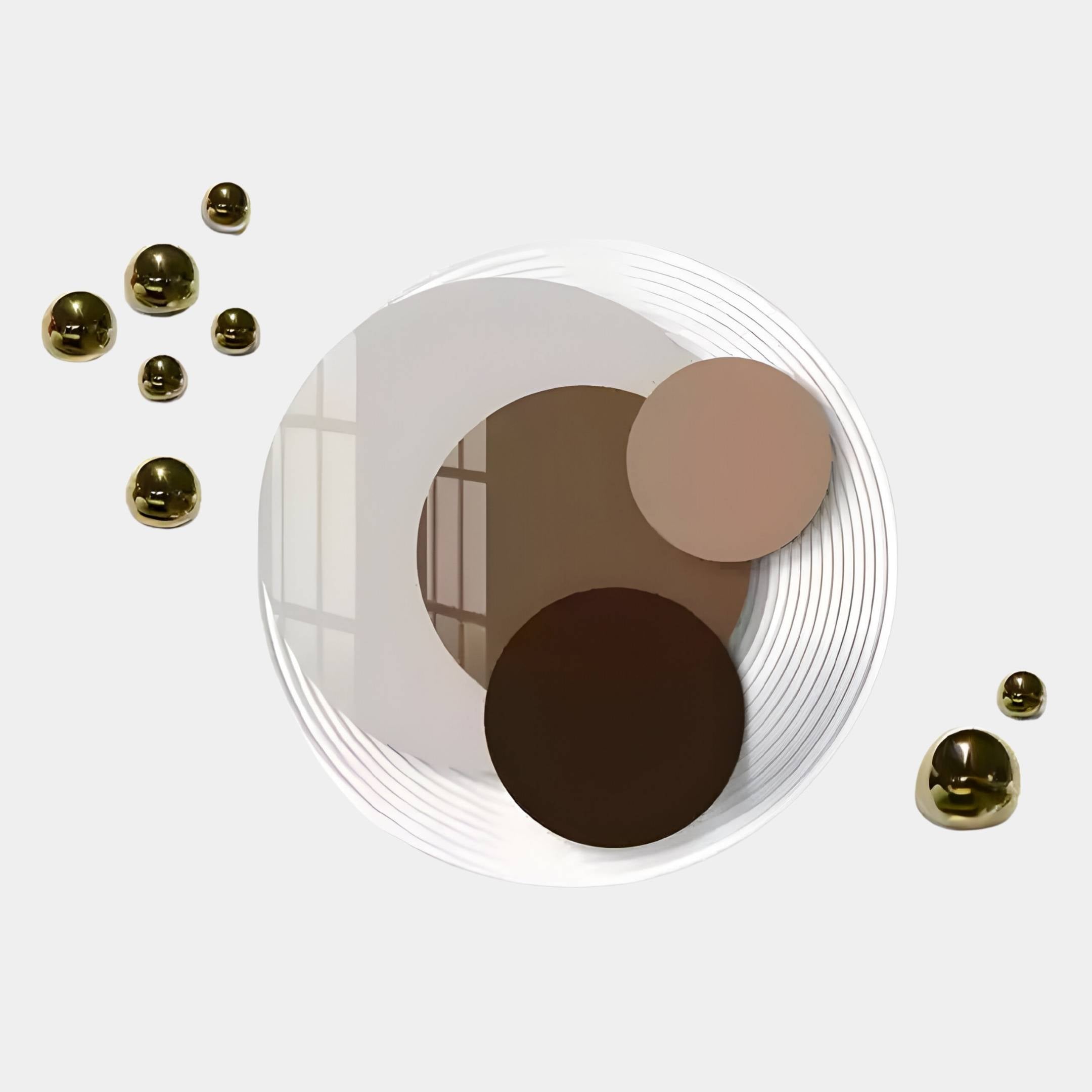 Cirelo Mocha & Taupe Disc Acrylic 3D Wall Art With Metal Balls